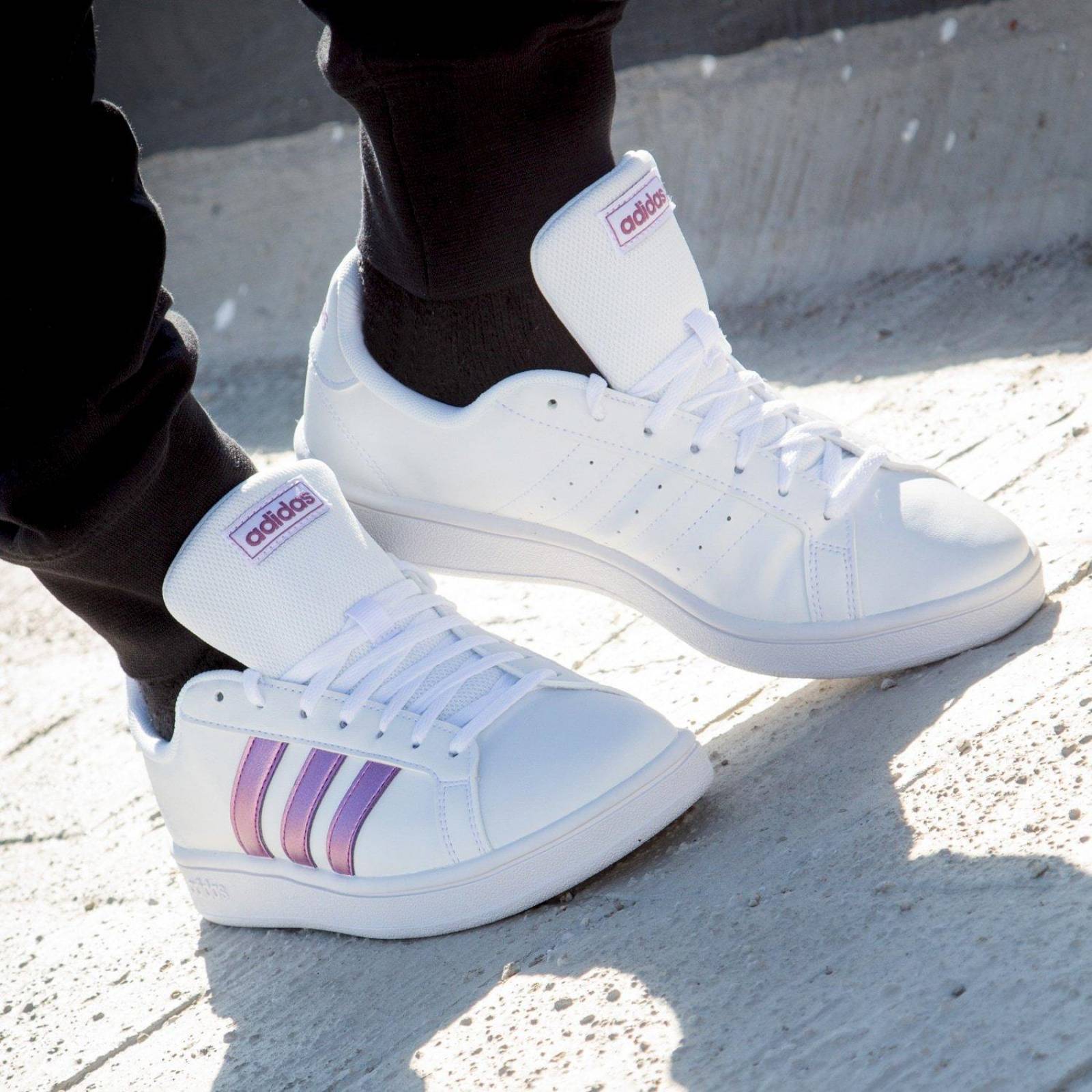 Tenis Adidas Grand Court Base - FW0810 - Blanco - Mujer 