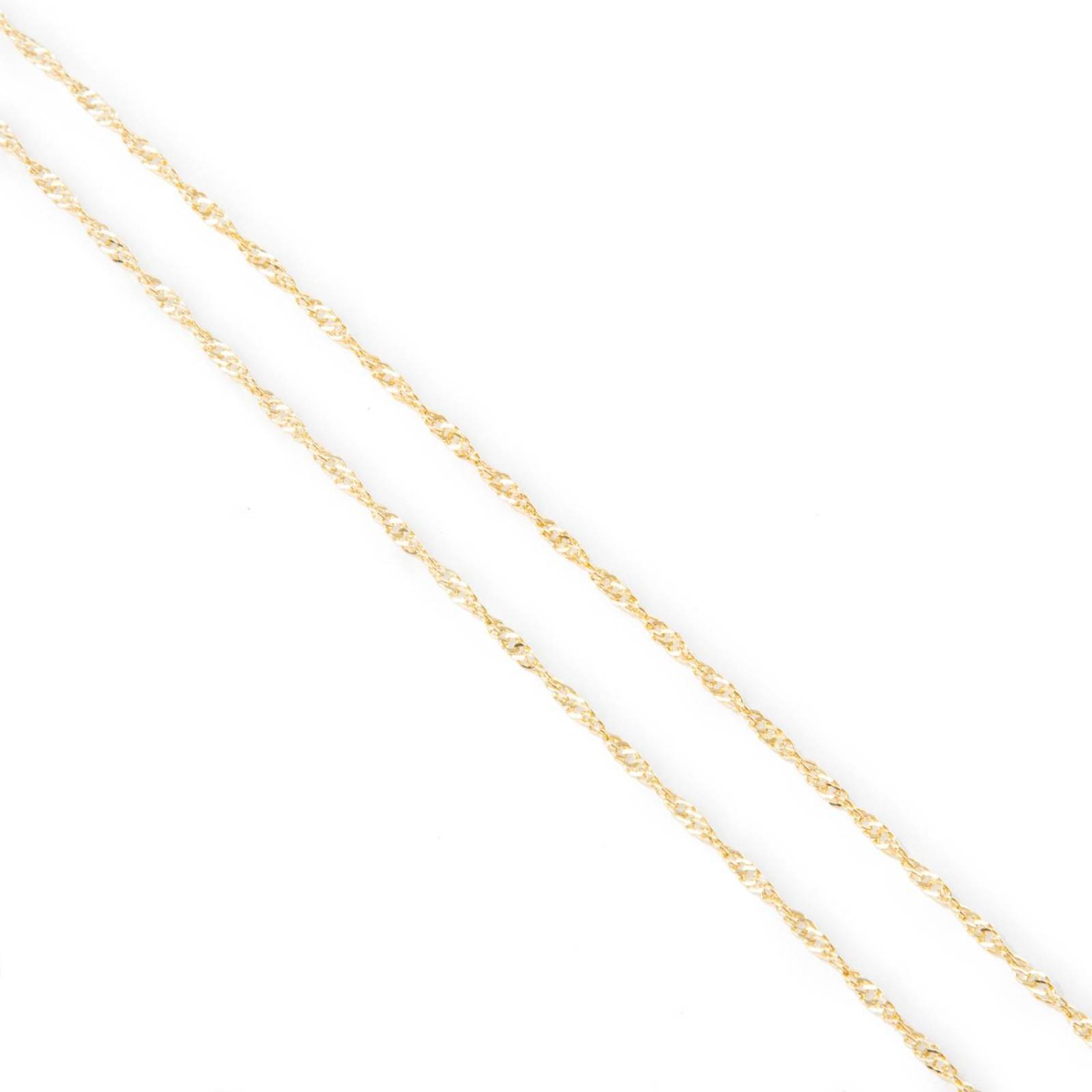 Dije Inicial / Letra I con Zirconias y Cadena Chapa Oro 18K 