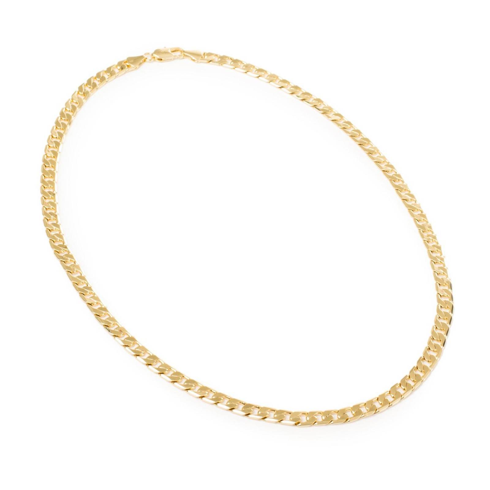 Cadena Collar Cubana Moda 7mm Unisex 50 cm Chapa de Oro 18k 