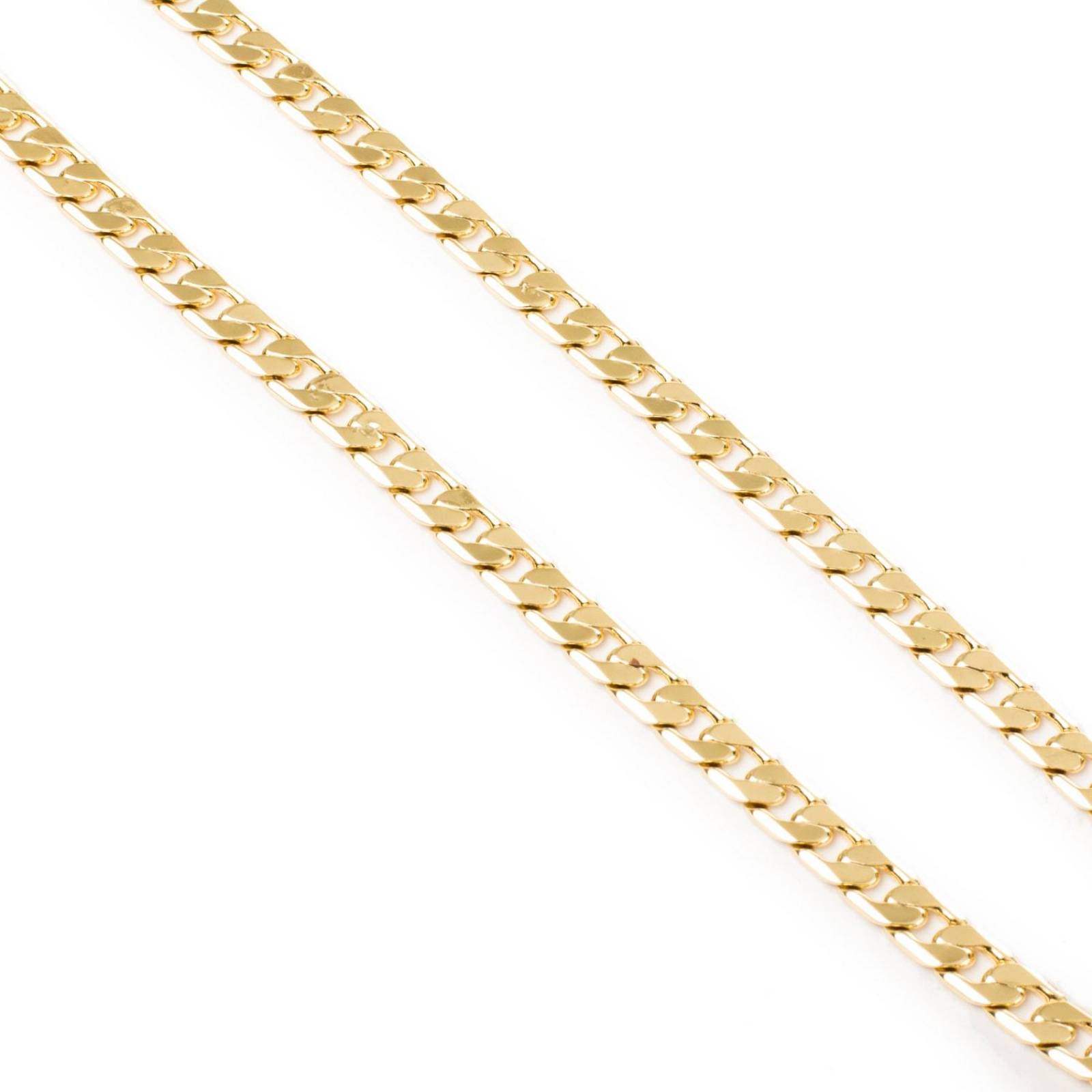 Cadena Collar Cubana Moda 7mm Unisex 50 cm Chapa de Oro 18k 