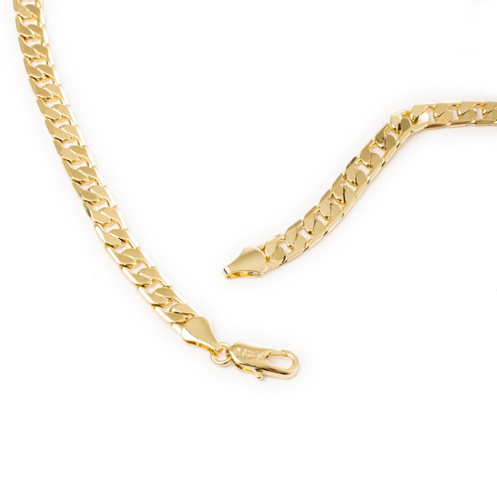 Cadena Collar Cubana Moda 7mm Unisex 50 cm Chapa de Oro 18k 