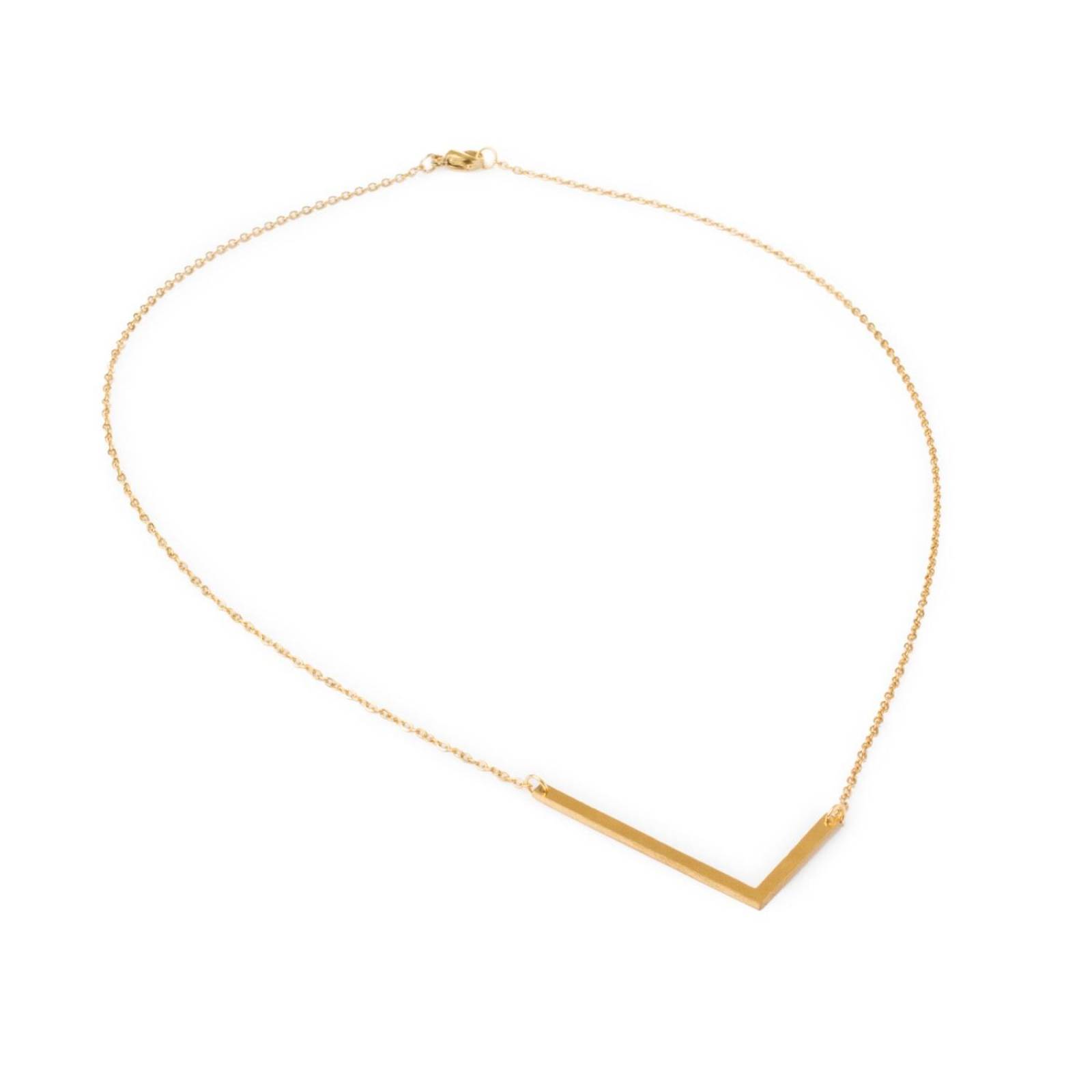 Gargantilla de Letra / Inicial L Inclinada Acero 3L Chapeado 