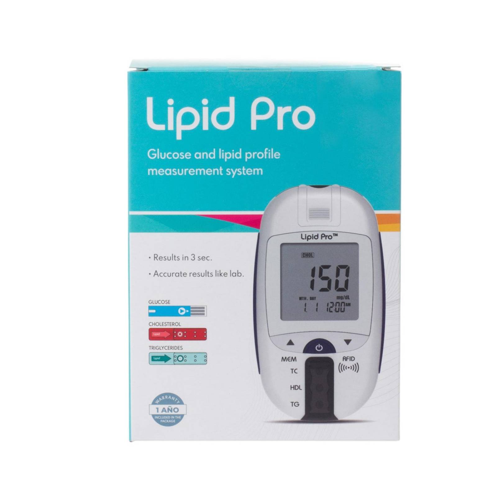 Lipid Pro Monitor Glucosa Triglicéridos y Colesterol - OHC 