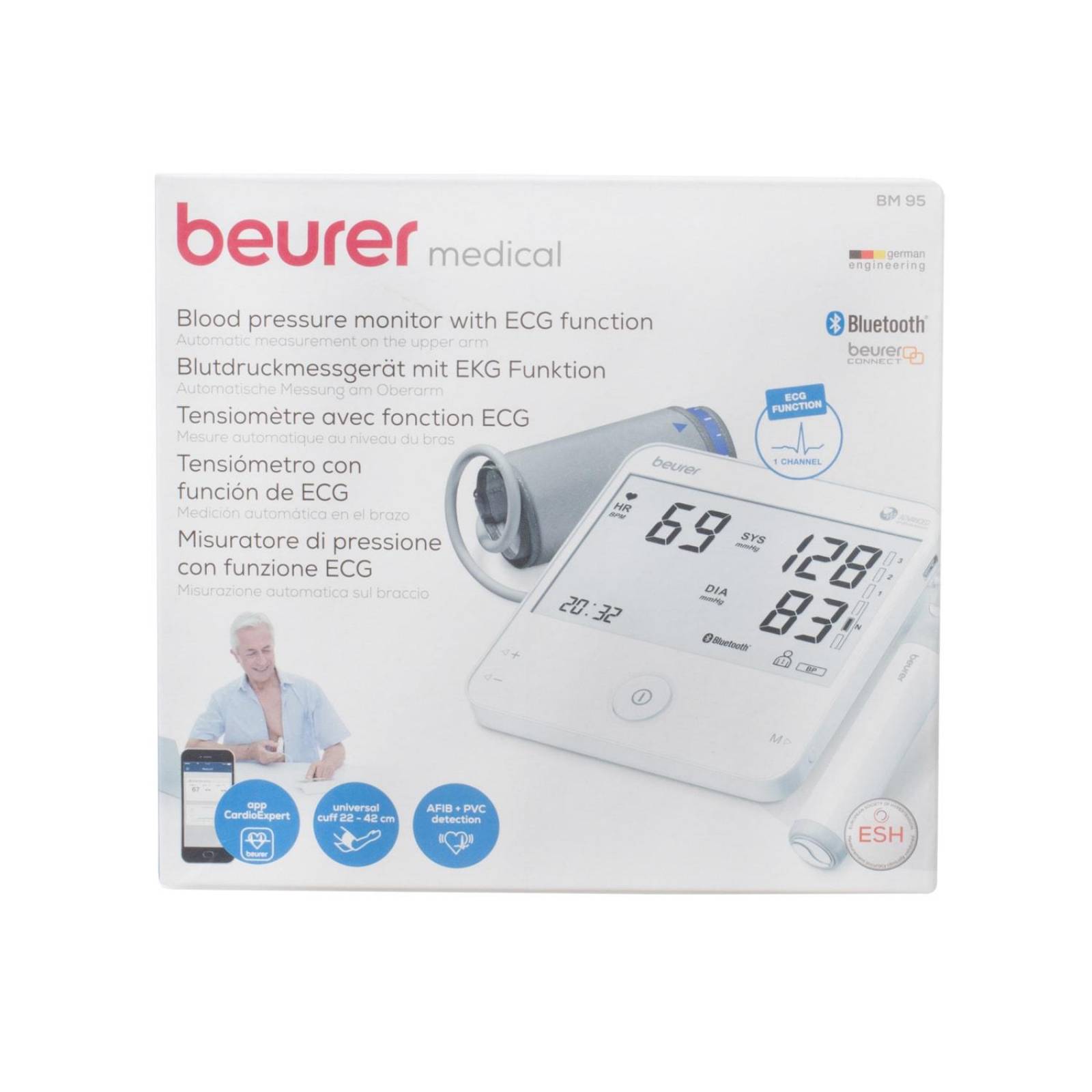 Baumanometro Digital Automático BM95 Con Bluetooth y ECG - Beurer 