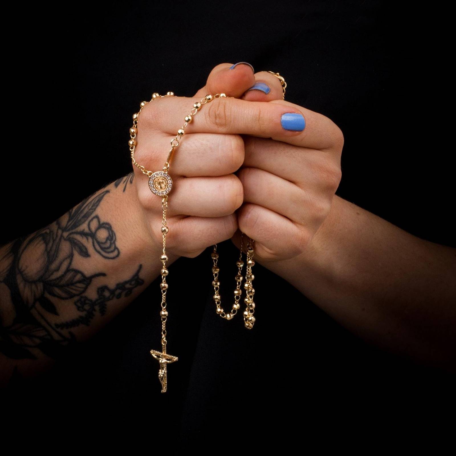 Rosario de San Benito c/ Piedras Chapa de Oro 18k 