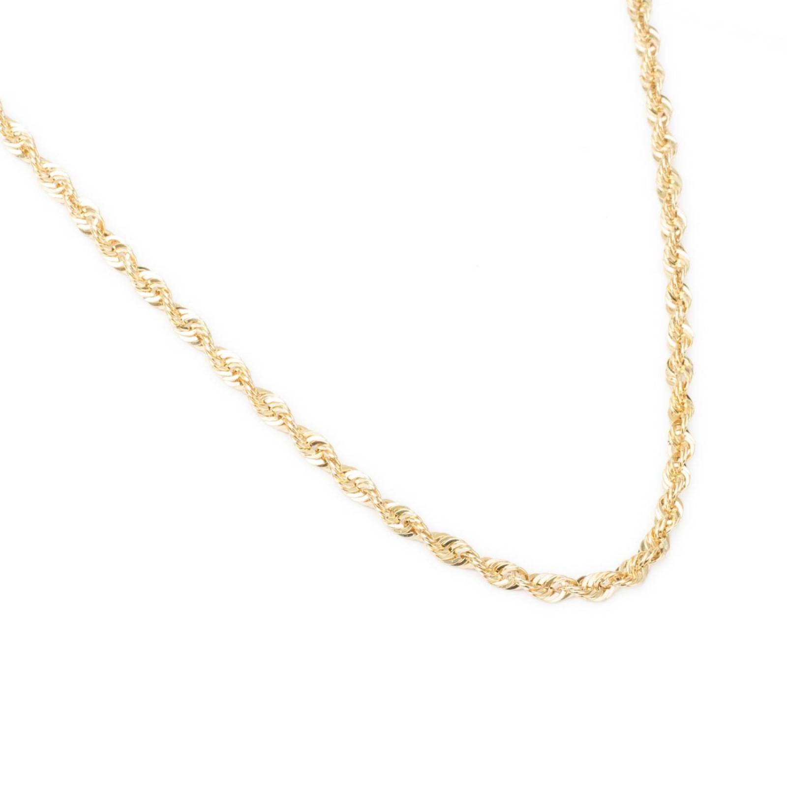 Cadena Collar Torsal 4mm Unisex 50cm Oro Italiano Hueco 10k 