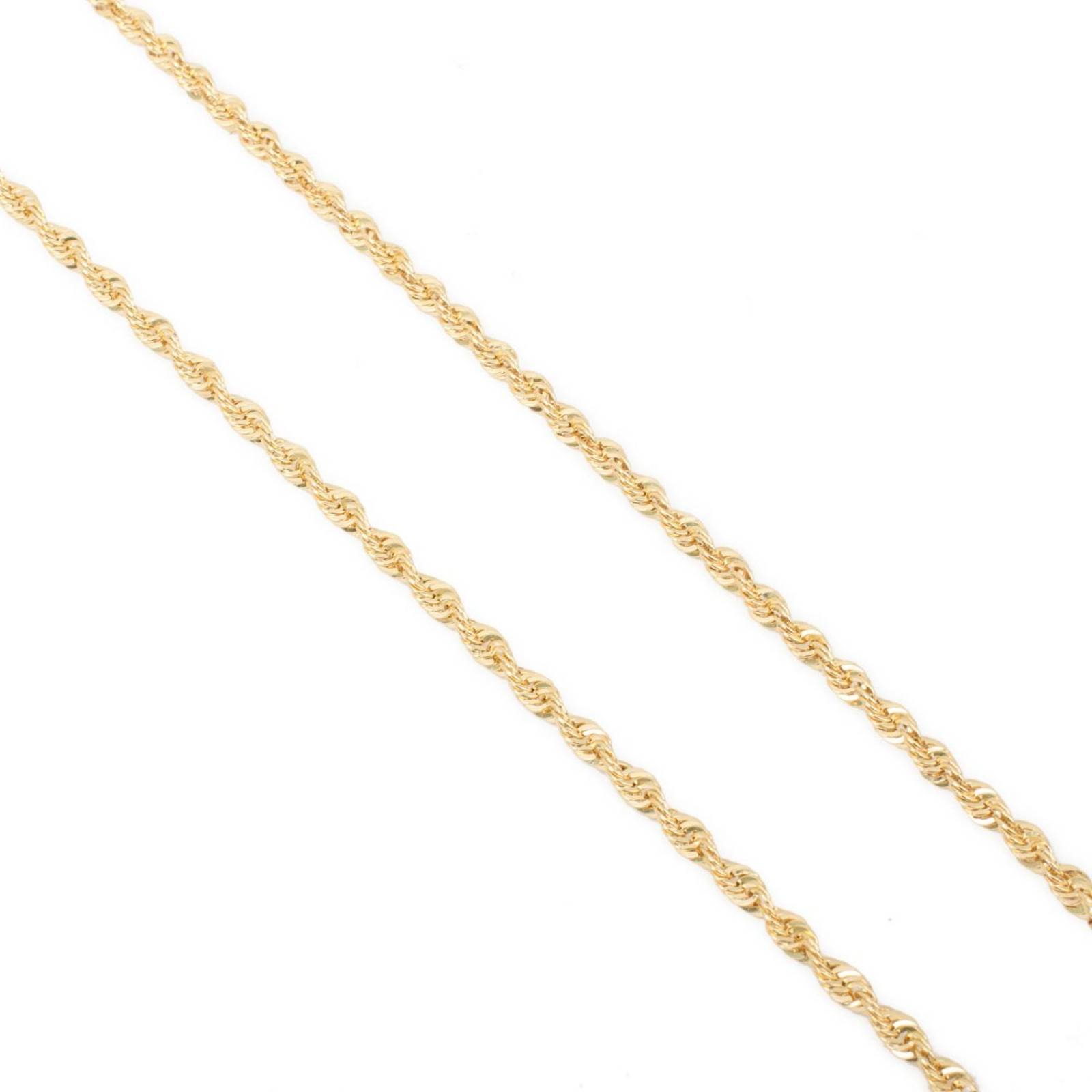 Cadena Collar Torsal 4mm Unisex 50cm Oro Italiano Hueco 10k 