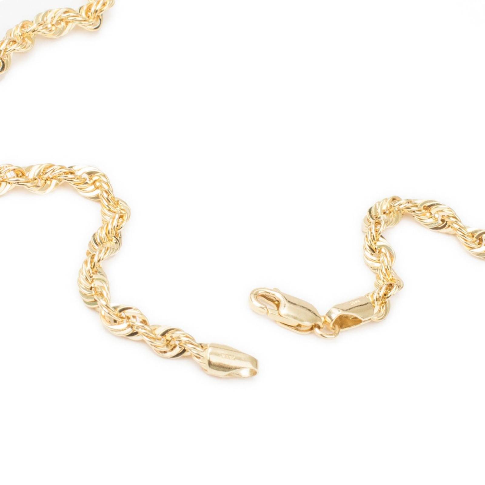 Cadena Collar Torsal 4mm Unisex 50cm Oro Italiano Hueco 10k 