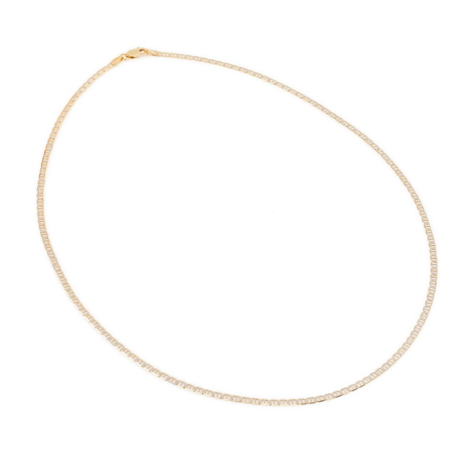 Cadena Marinera Bitono 3mm Unisex 55cm Oro Italiano Solido 10k 