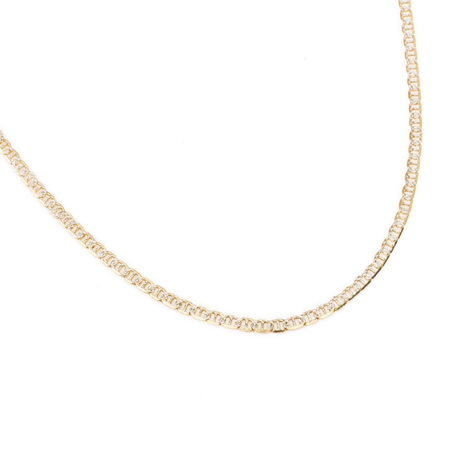 Cadena Marinera Bitono 3mm Unisex 55cm Oro Italiano Solido 10k 