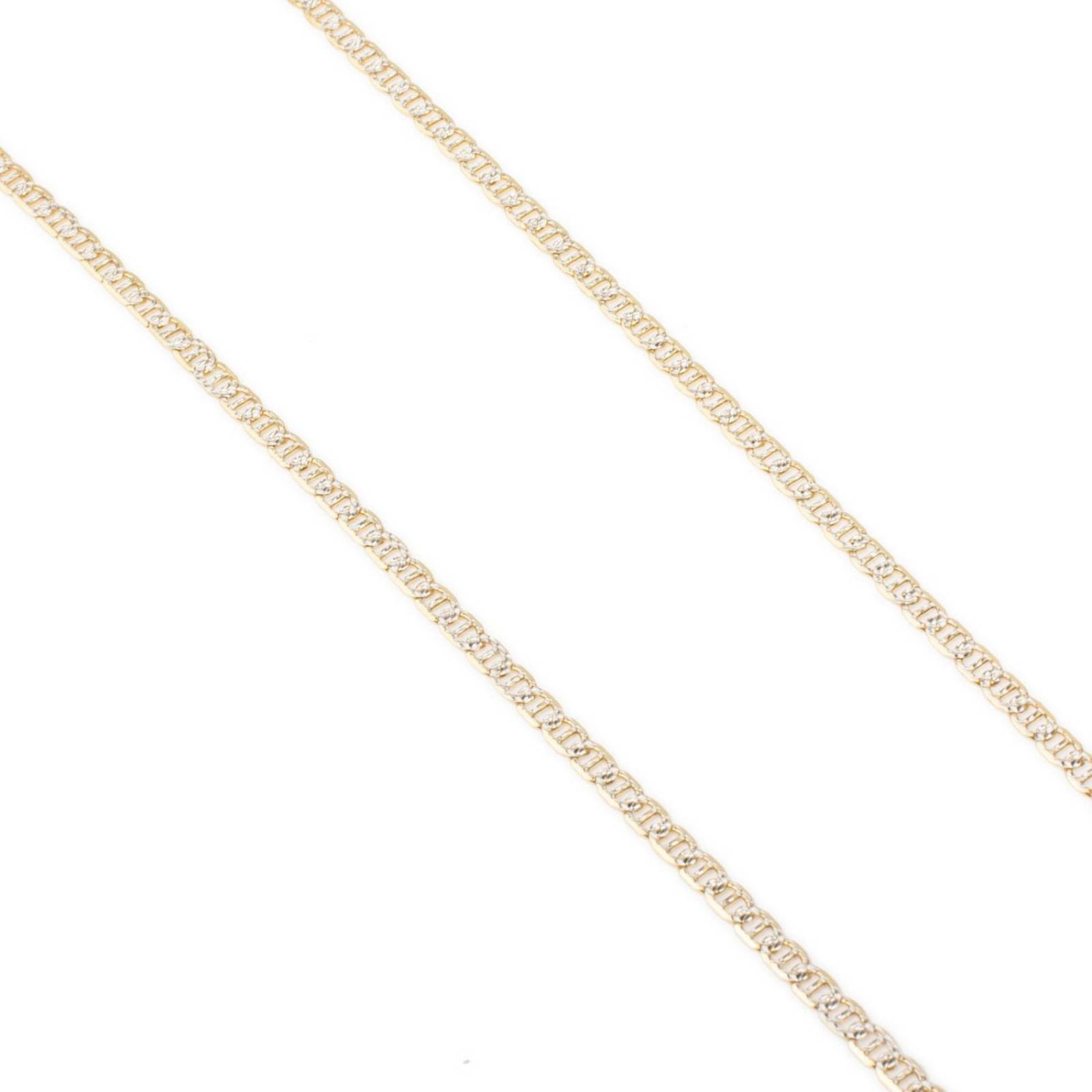 Cadena Marinera Bitono 3mm Unisex 55cm Oro Italiano Solido 10k 