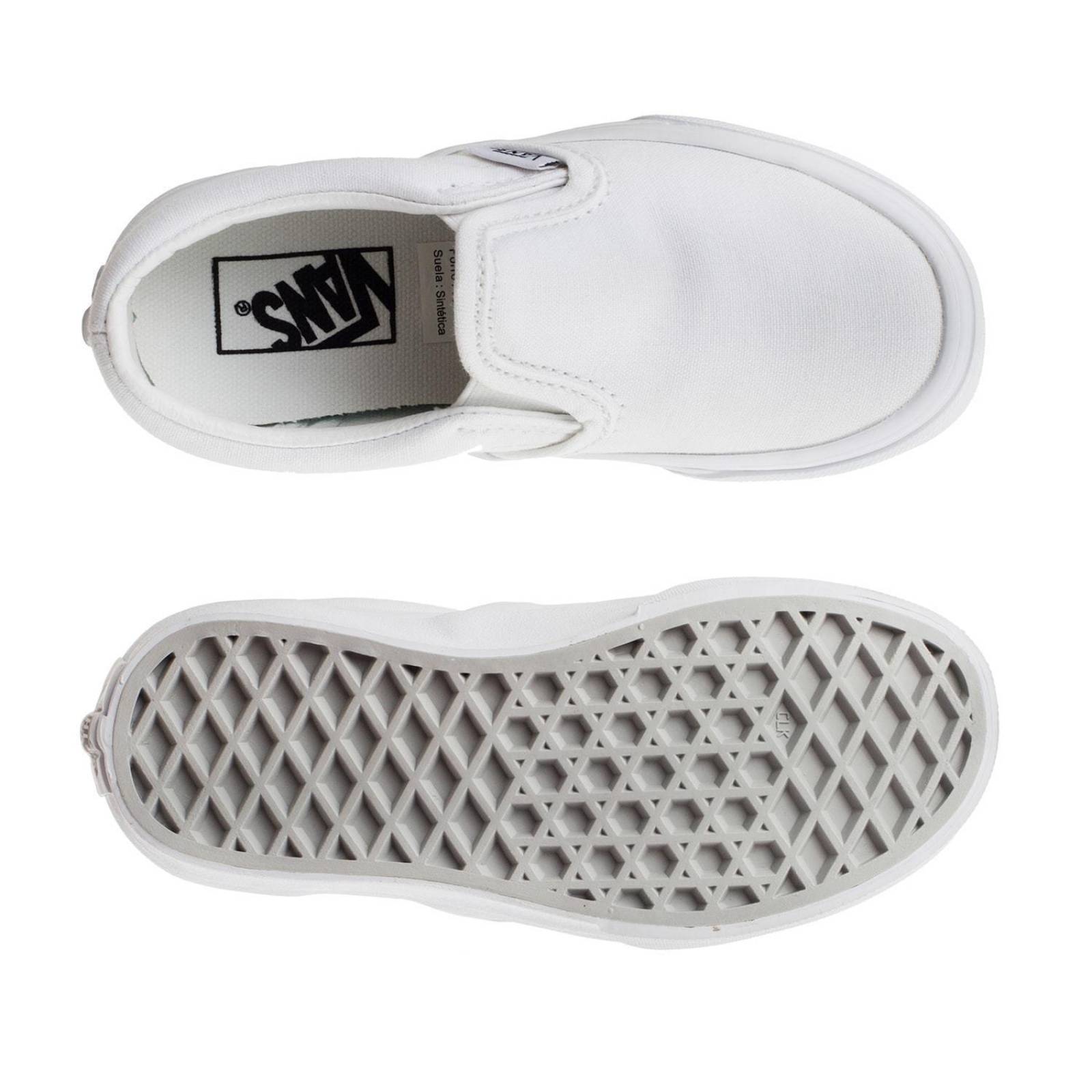 Tenis Vans Classic Slip On - 0ZBUENS - Blanco - Niños