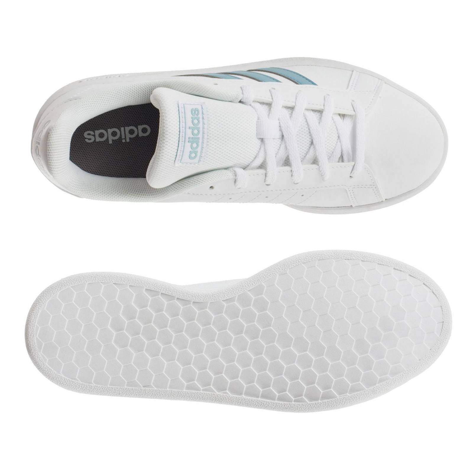 Tenis Adidas Grand Court Base - GZ8164 - Blanco - Mujer 