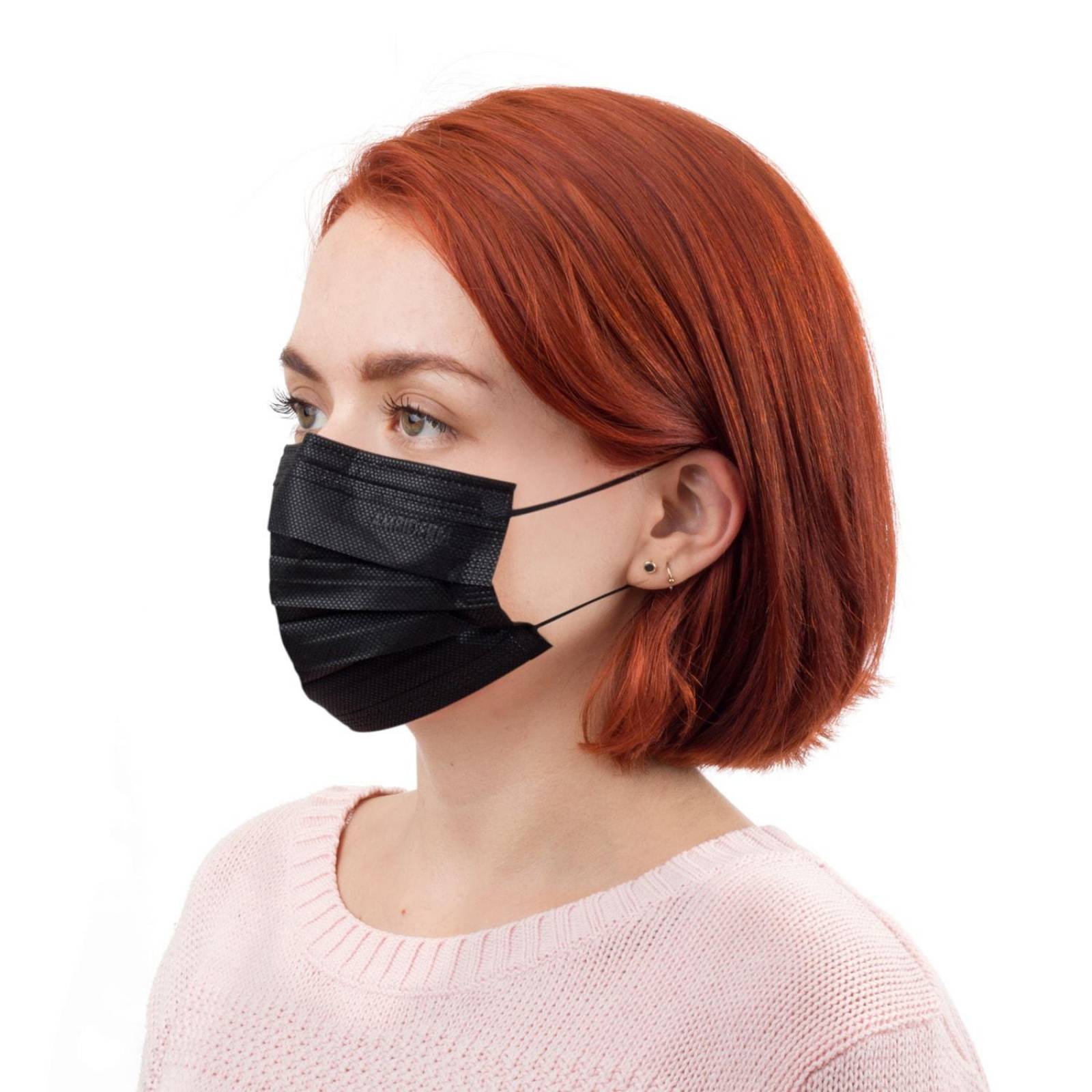 Cubrebocas Desechable Tricapa Plisado Negro 50 pz - Ambiderm 