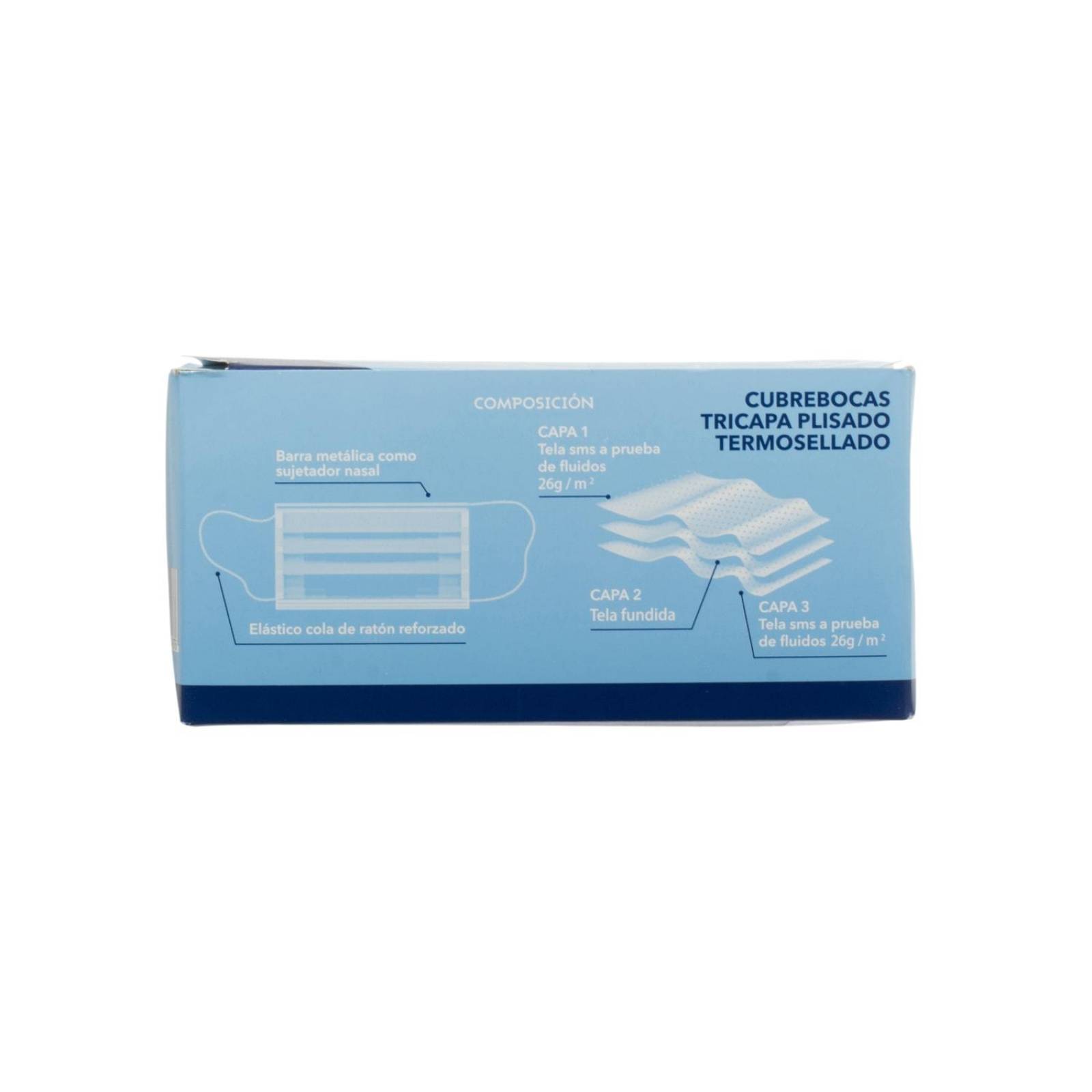 Cubrebocas Desechable Tricapa Plisado 50 piezas - Medstar 