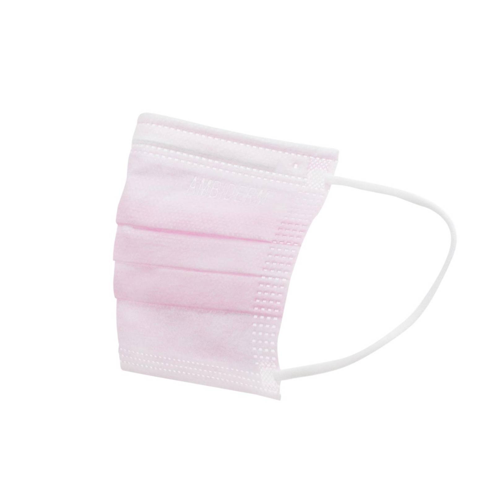 Cubrebocas Infantil Tricapa Plisado Rosa 50 pzs - Ambiderm 