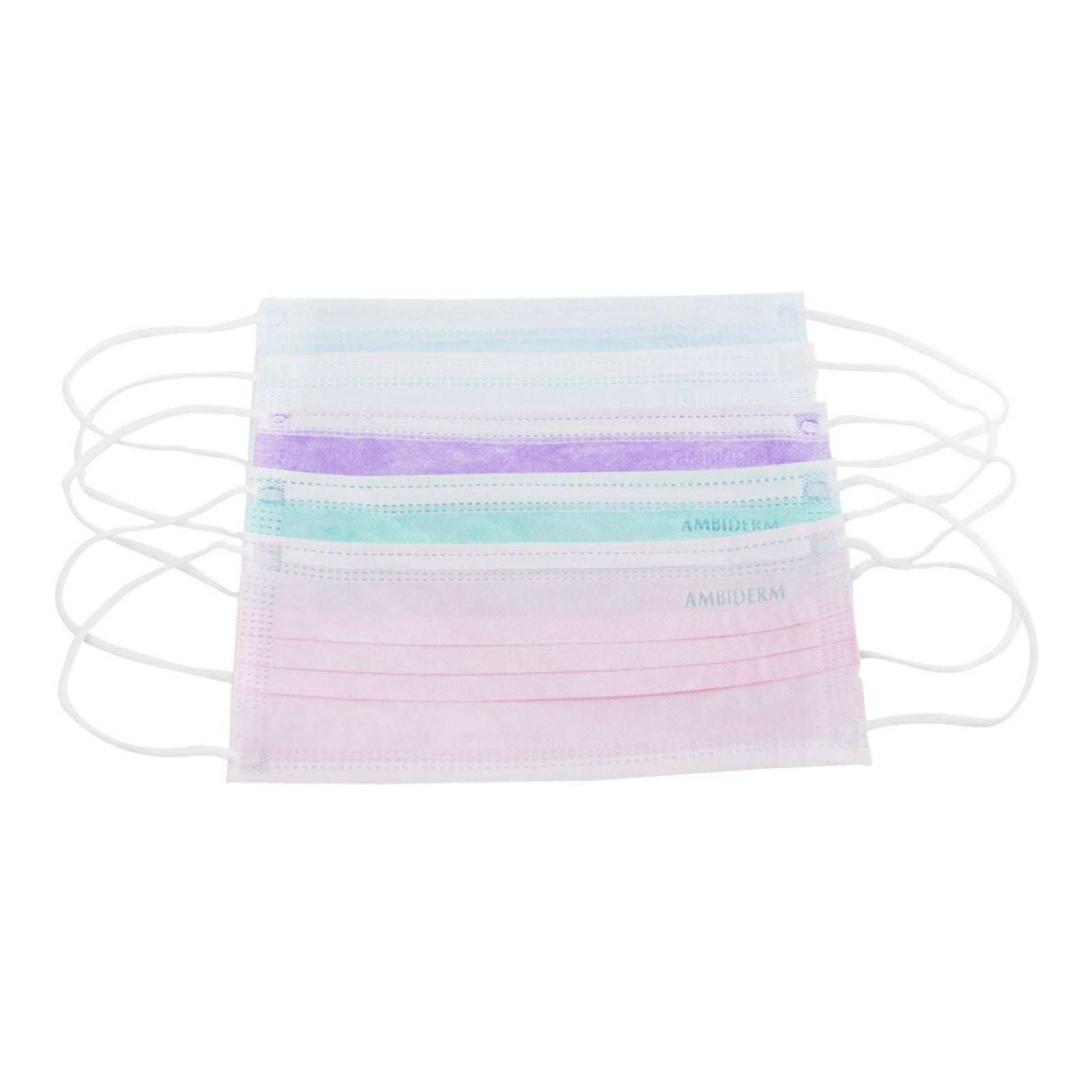 Cubrebocas Desechable Tricapa Plisado 50 piezas - Ambiderm Multicolor