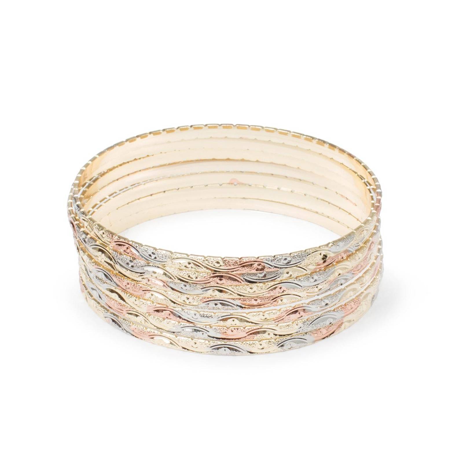 Pulsera Semanario 3 Oros Mujer 3mm Chapa de Oro 18k G Multicolor