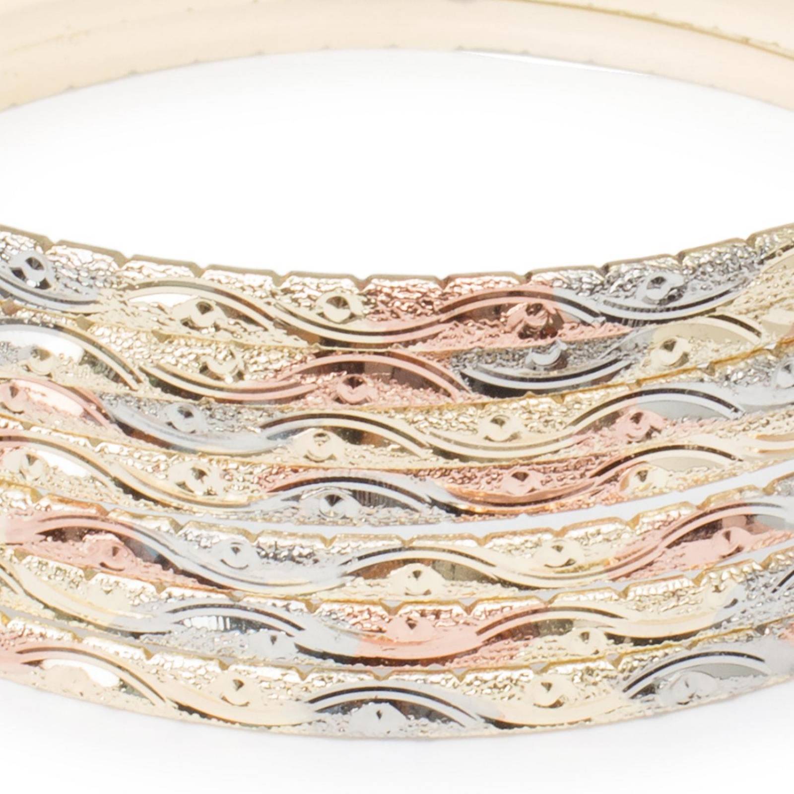 Pulsera Semanario 3 Oros Mujer 3mm Chapa de Oro 18k G Multicolor