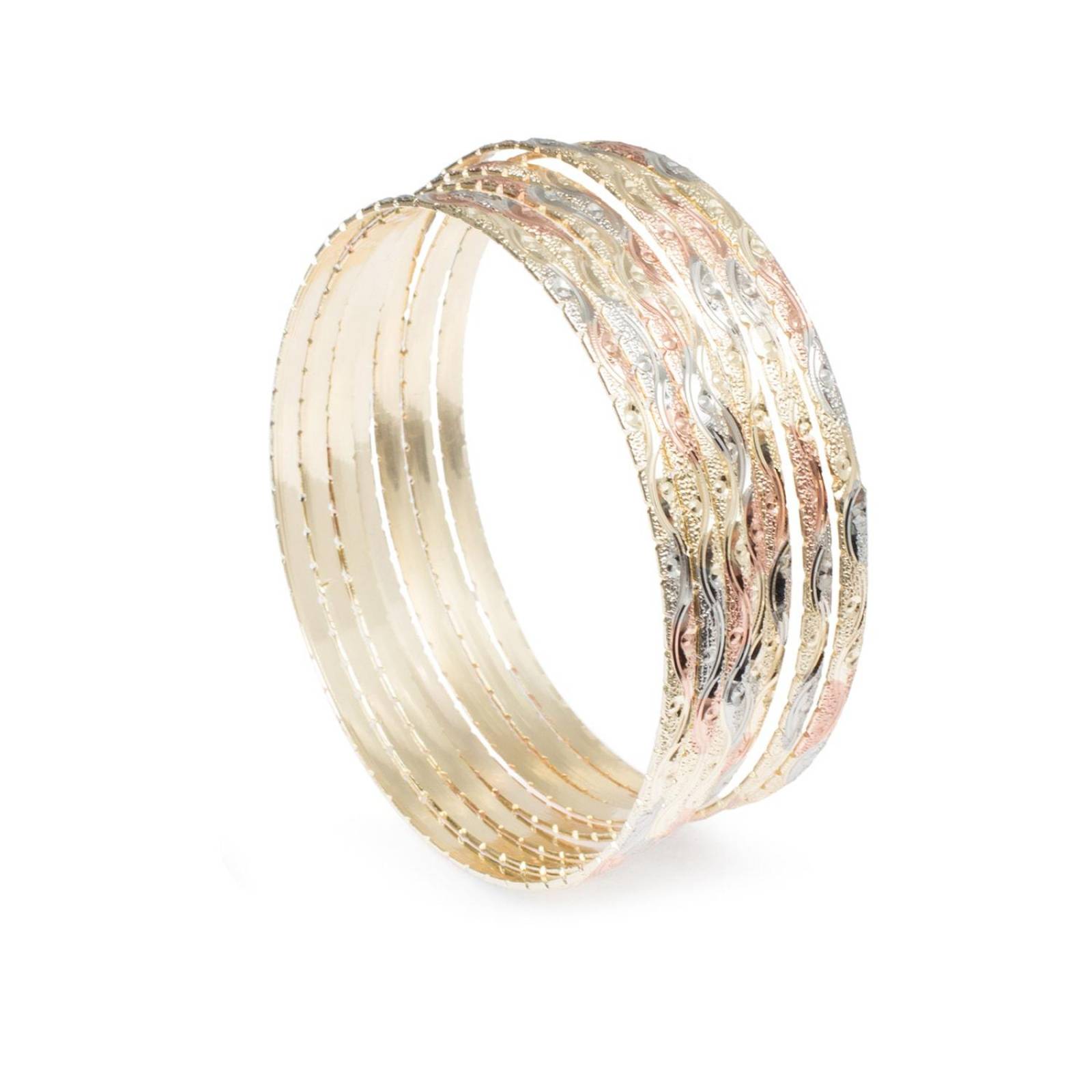 Pulsera Semanario 3 Oros Mujer 3mm Chapa de Oro 18k G Multicolor