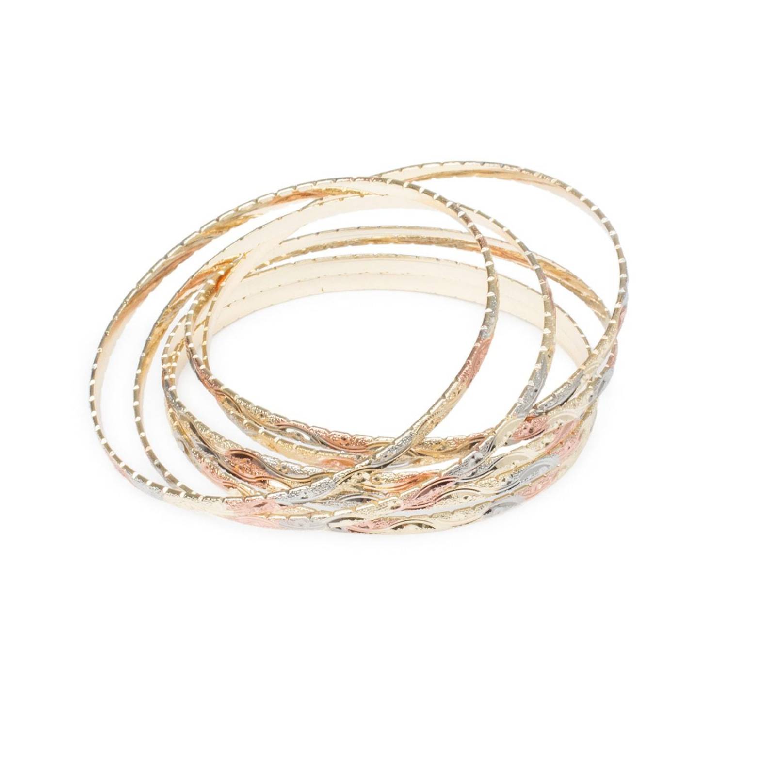 Pulsera Semanario 3 Oros Mujer 3mm Chapa de Oro 18k G Multicolor