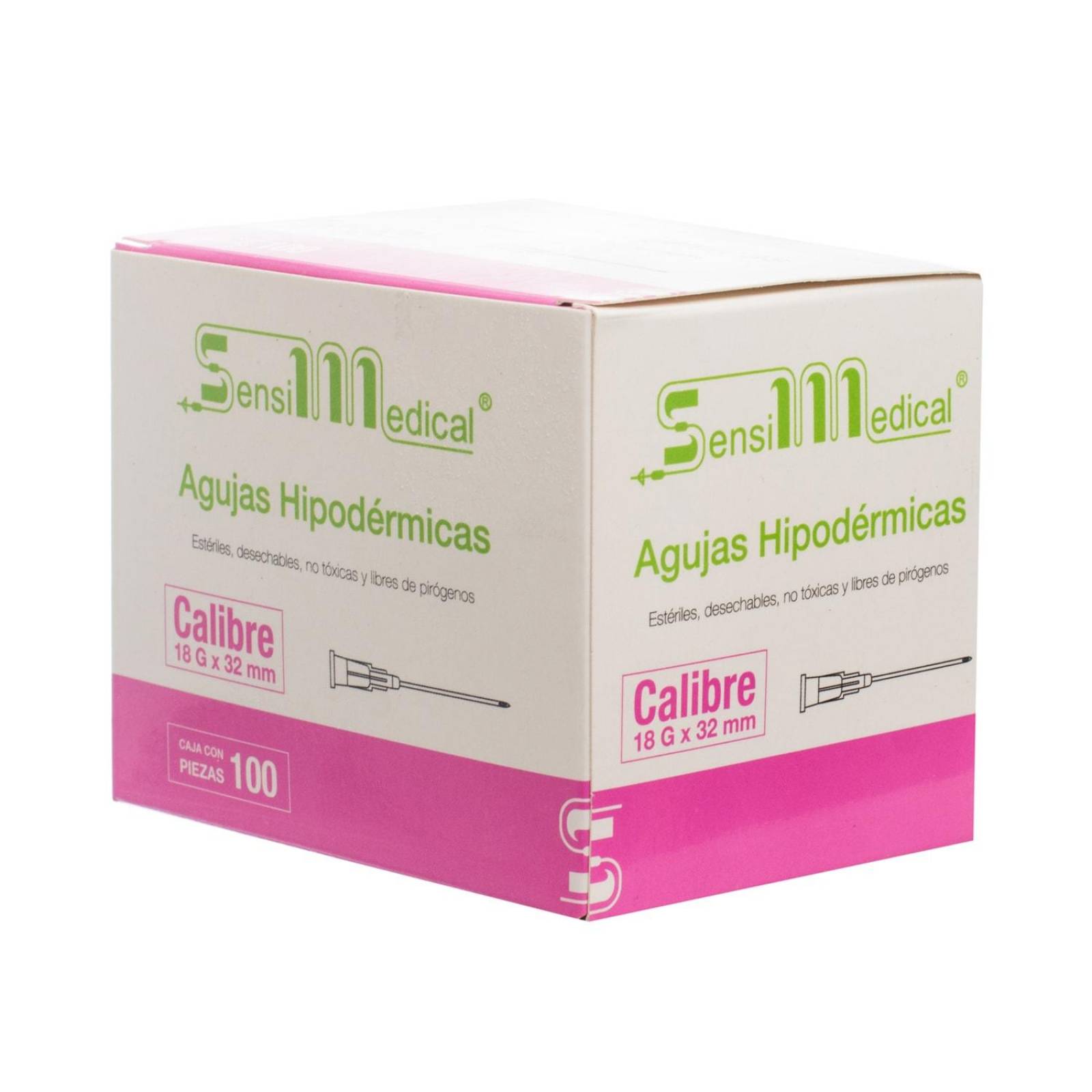 Aguja Hipodermica 18g x 32mm 100 piezas - Sensimedical 