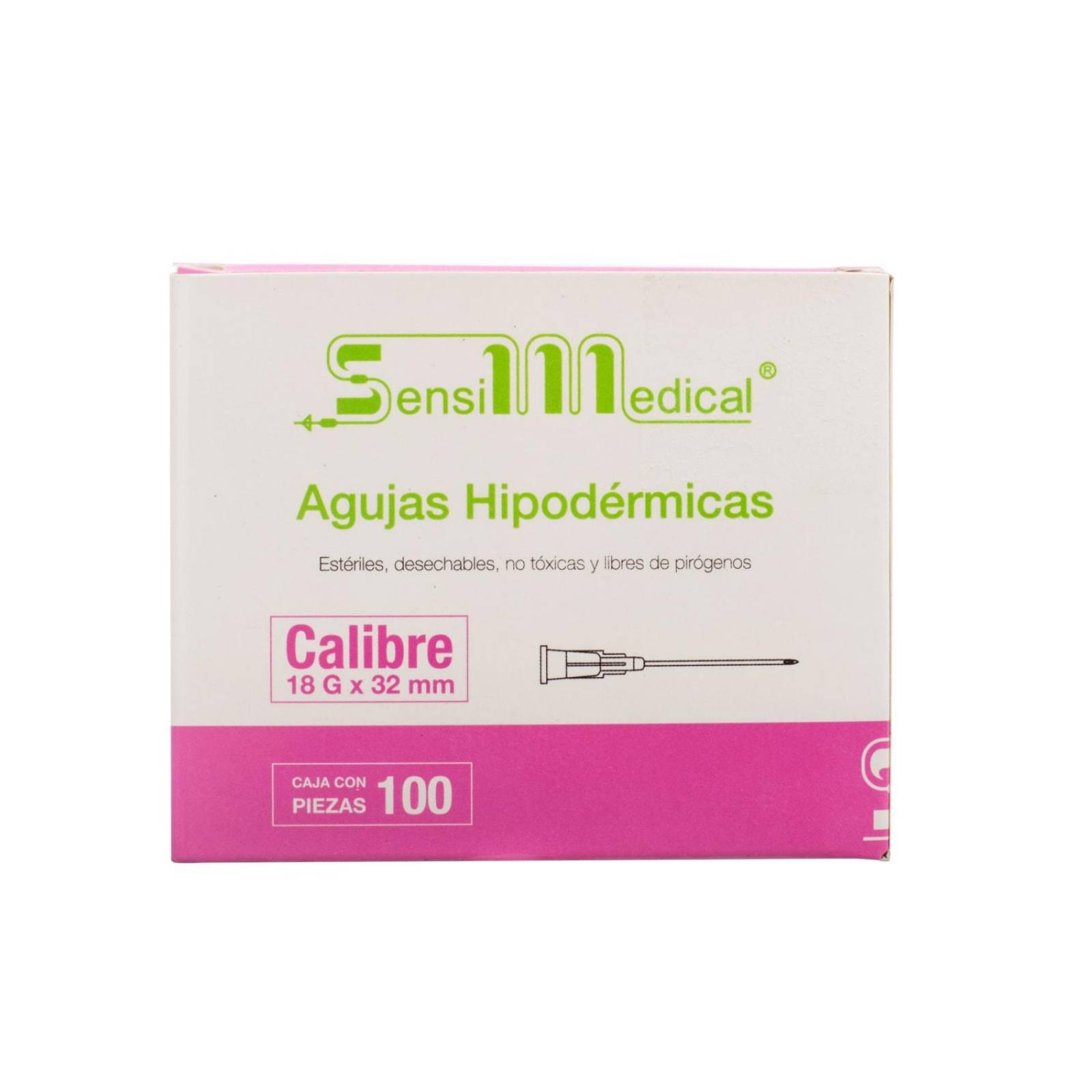 Aguja Hipodermica 18g x 32mm 100 piezas - Sensimedical 