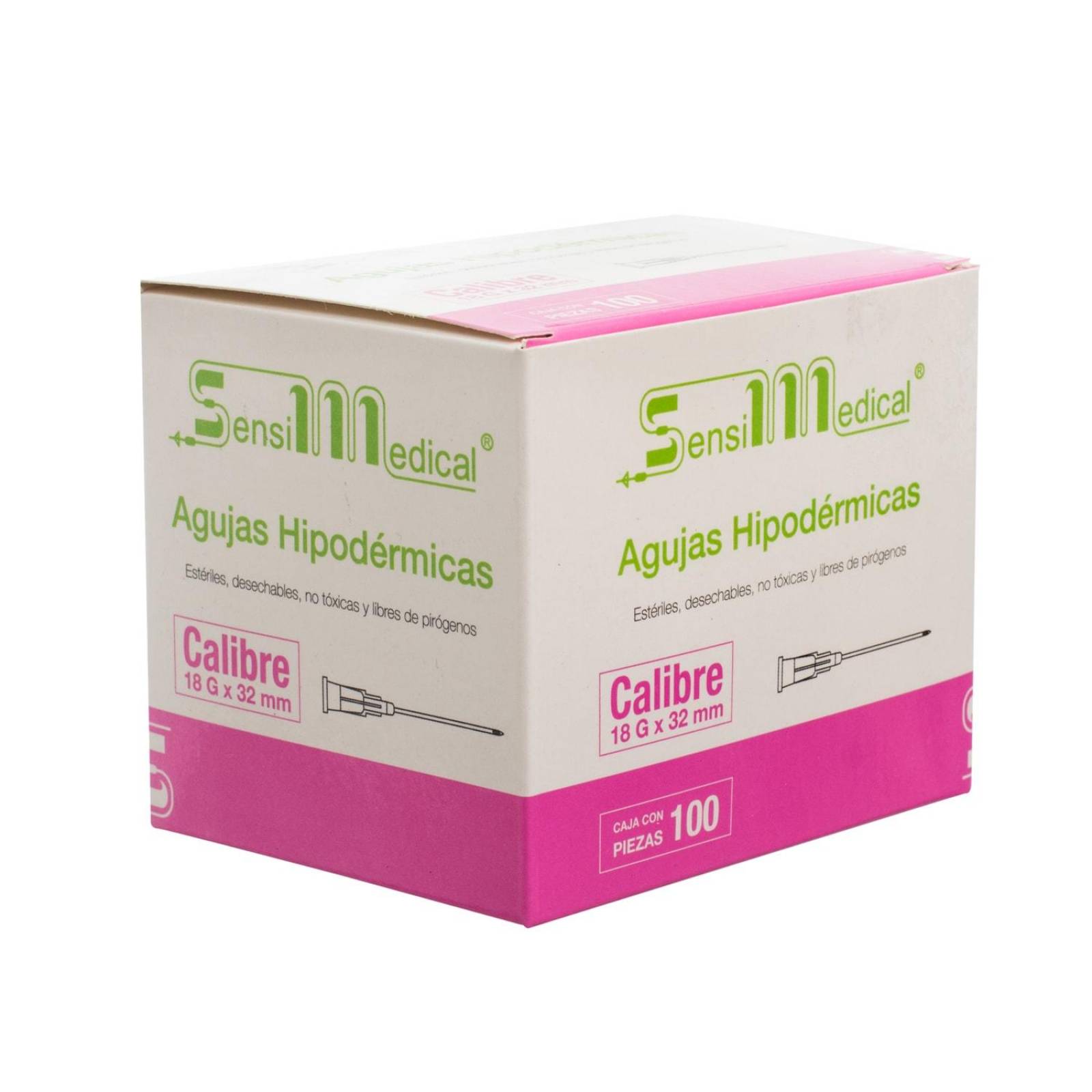Aguja Hipodermica 18g x 32mm 100 piezas - Sensimedical 
