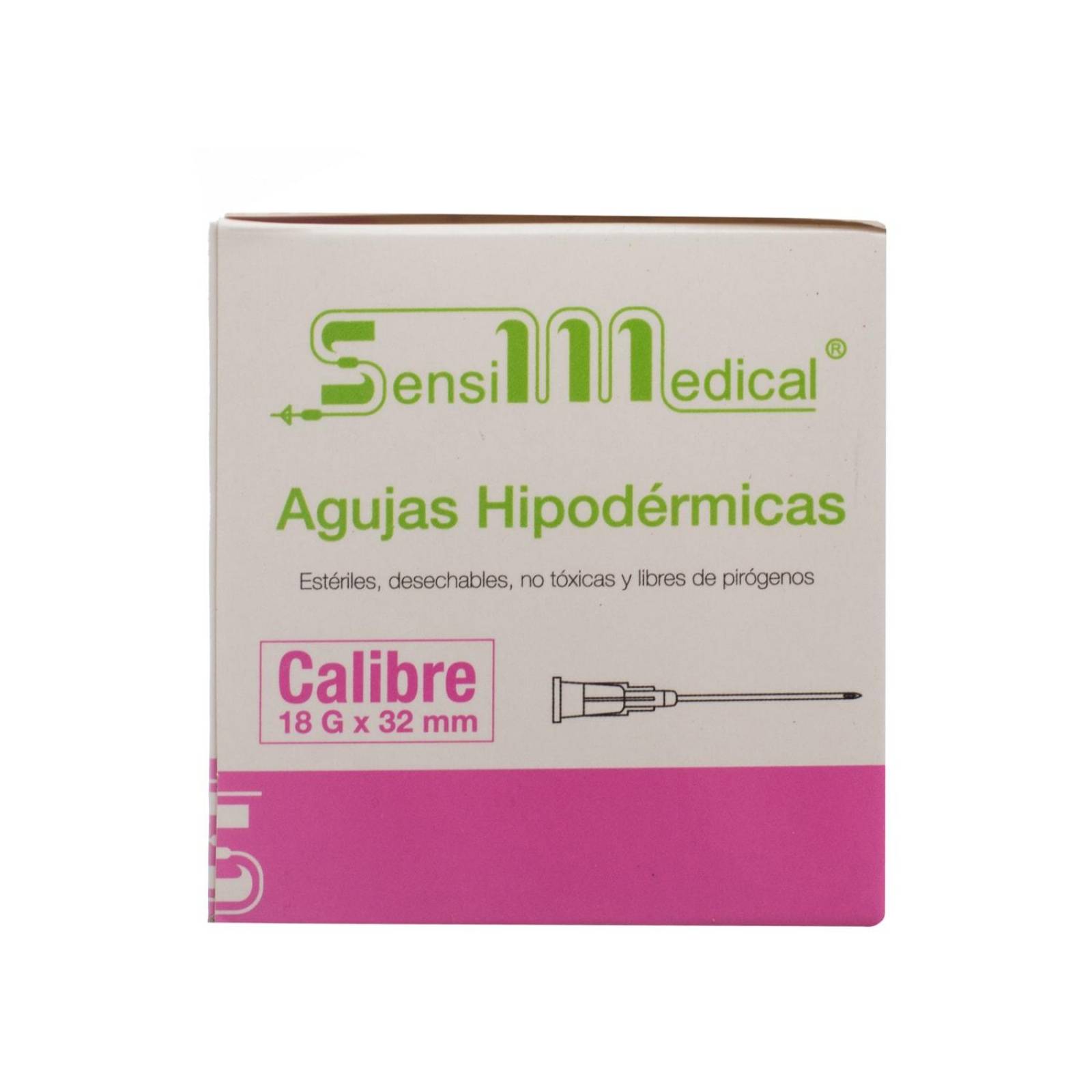 Aguja Hipodermica 18g x 32mm 100 piezas - Sensimedical 