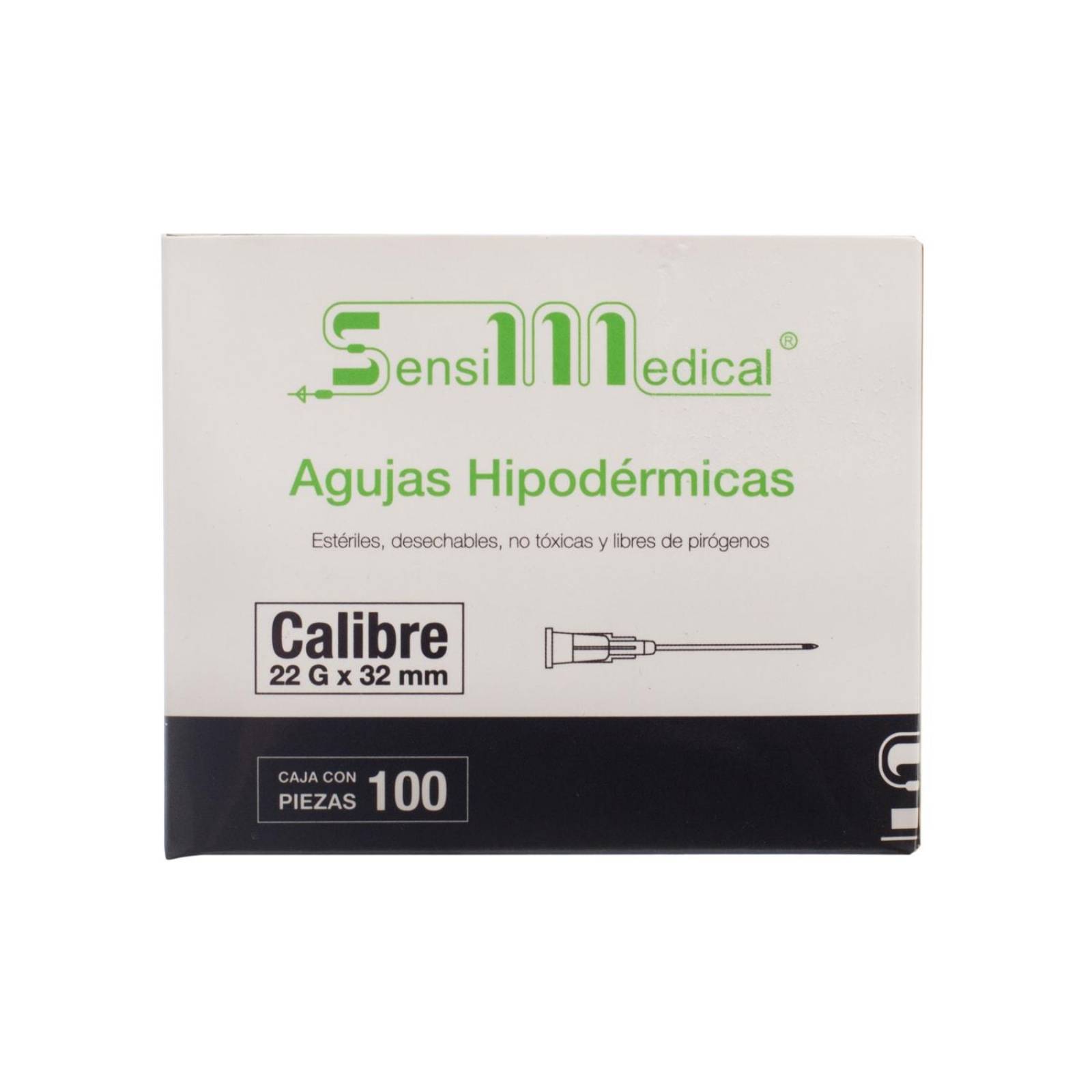 Aguja Hipodermica 22g x 32mm 100 piezas - Sensimedical