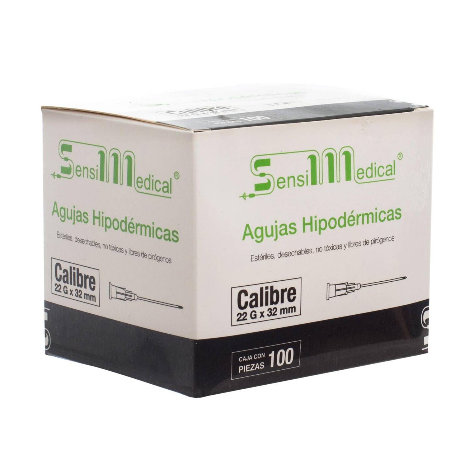 Aguja Hipodermica 22g x 32mm 100 piezas - Sensimedical