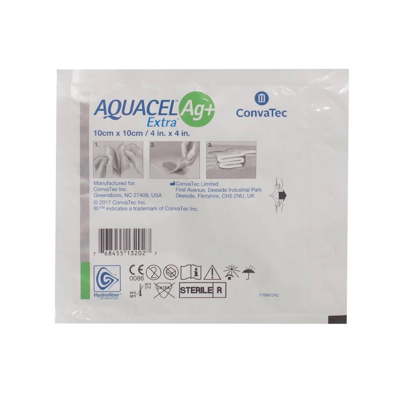 Aposito Parche Hidrofibra Aquacel AG+ Extra 10x10cm - Convatec 