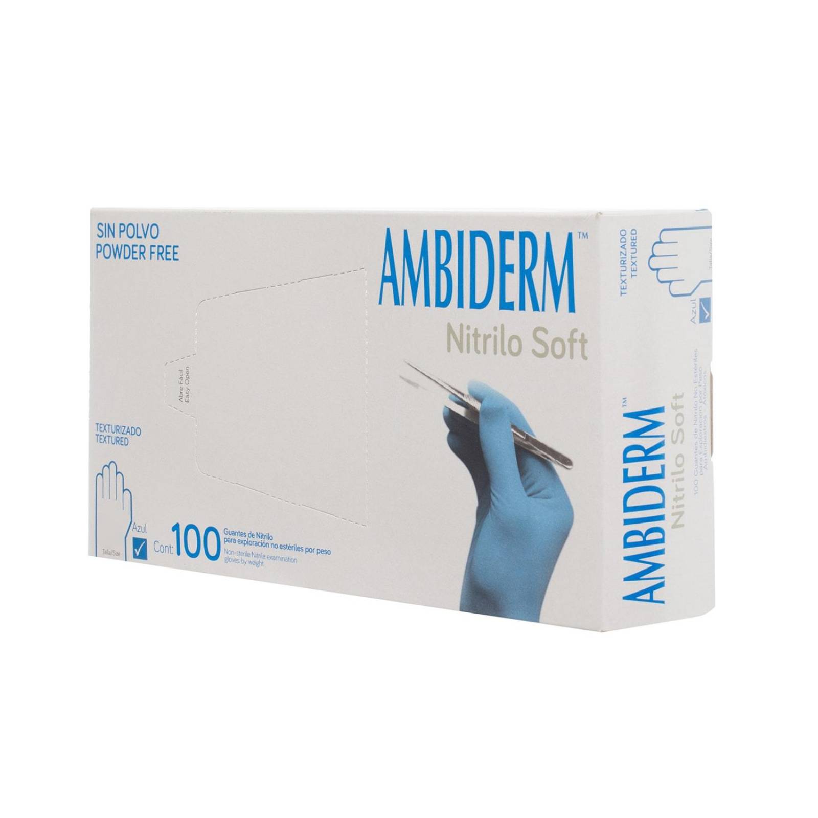 Guante de Nitrilo Soft No esteril Azul 100pz - Ambiderm