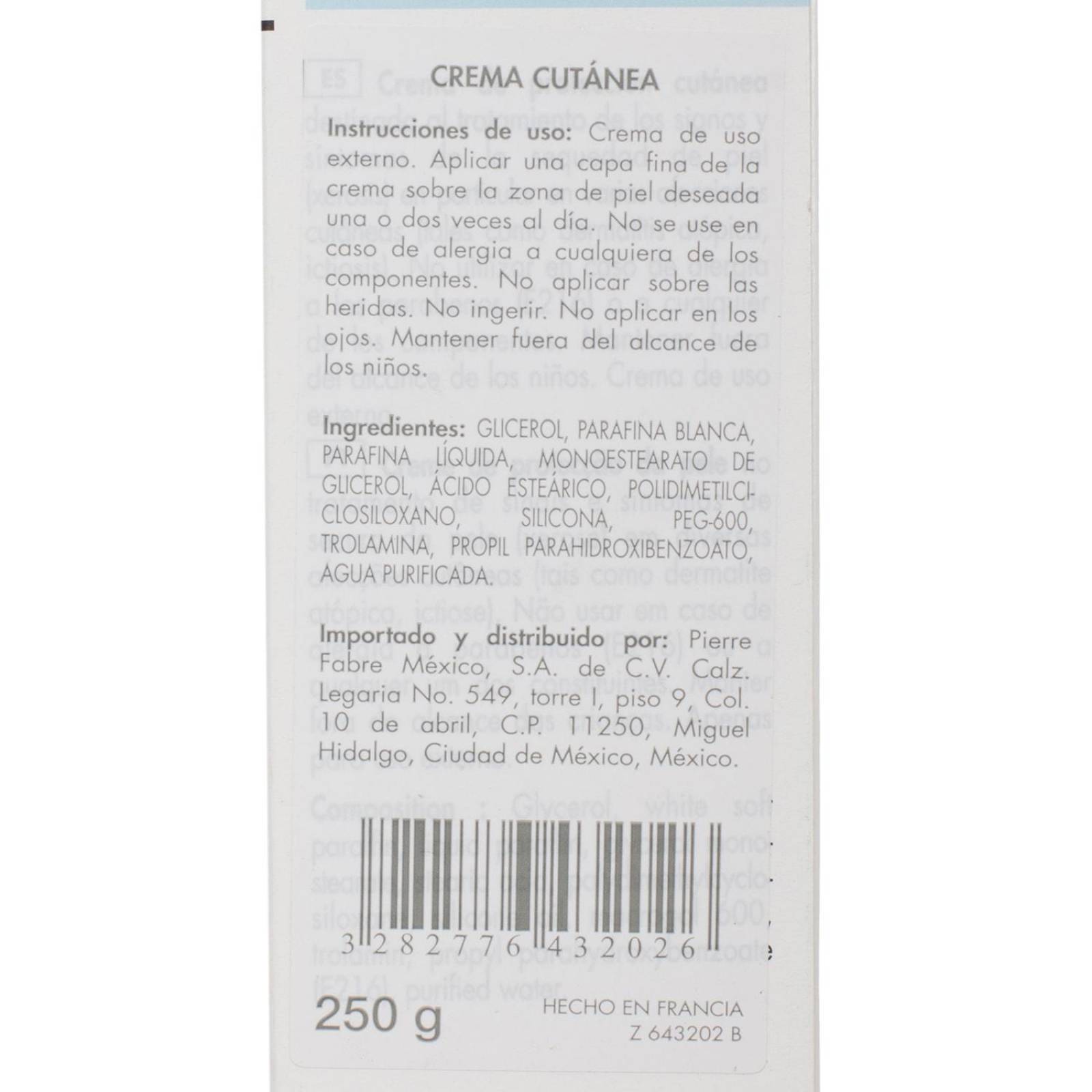 Crema Emoliente Hidratante Dexeryl Piel Seca 250g - Pierre Fabre 