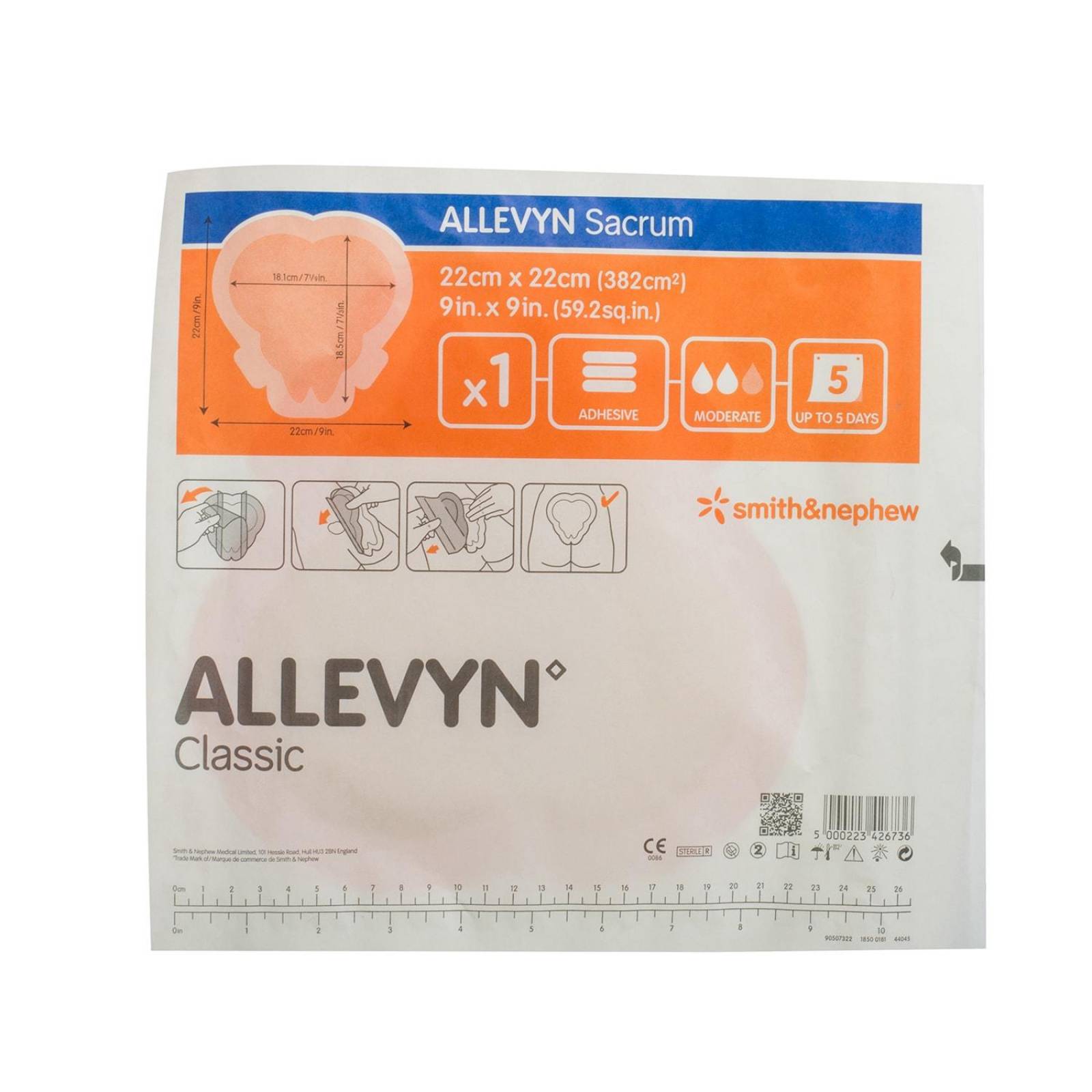 Aposito Parche Hidrocelular Allevyn Sacrum 22x22cm - Smith&Nephew 