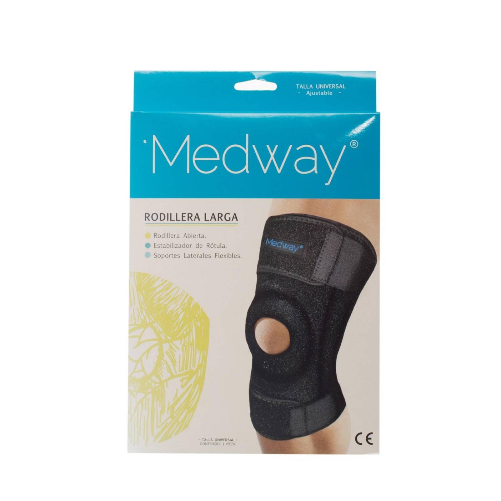 Rodillera Larga Abierta Ajustable Unitalla - Medway 