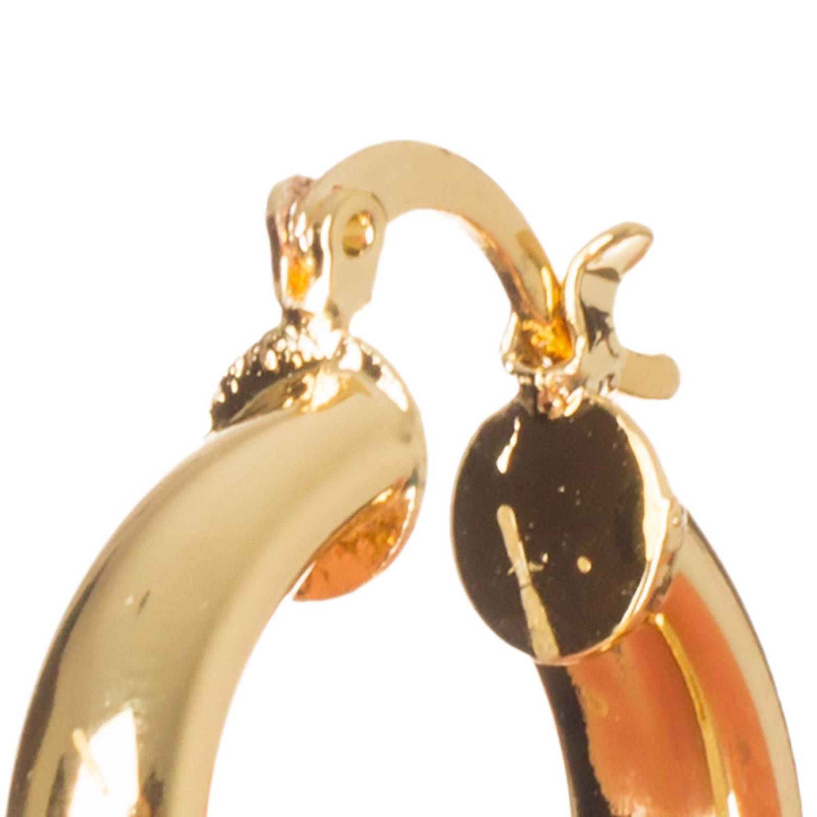 Aretes Arracadas Coqueta Gruesa 6x25mm Chapa de Oro 18k 