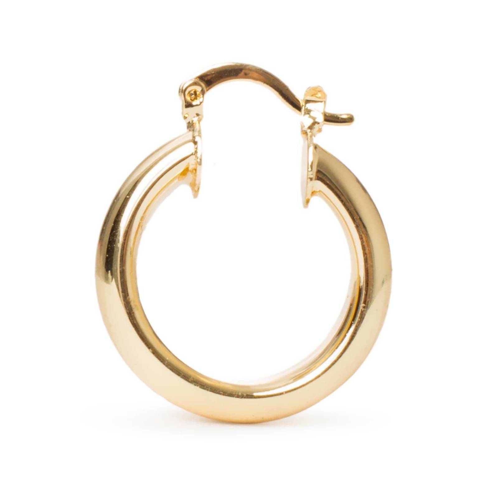 Aretes Arracadas Coqueta Gruesa 6x25mm Chapa de Oro 18k 