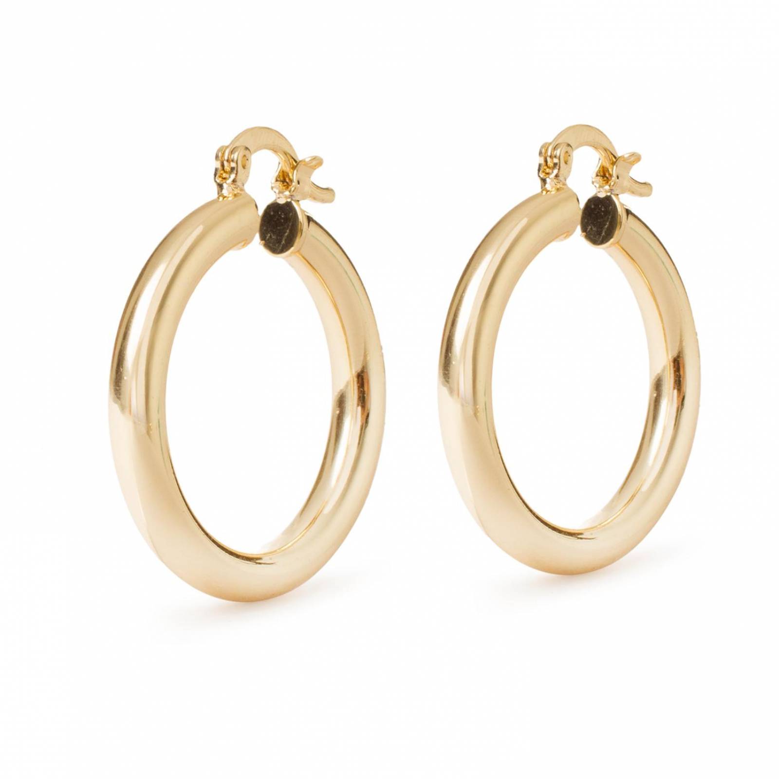 Aretes Arracadas Coqueta Gruesa 4mm Chapa de Oro 18k 