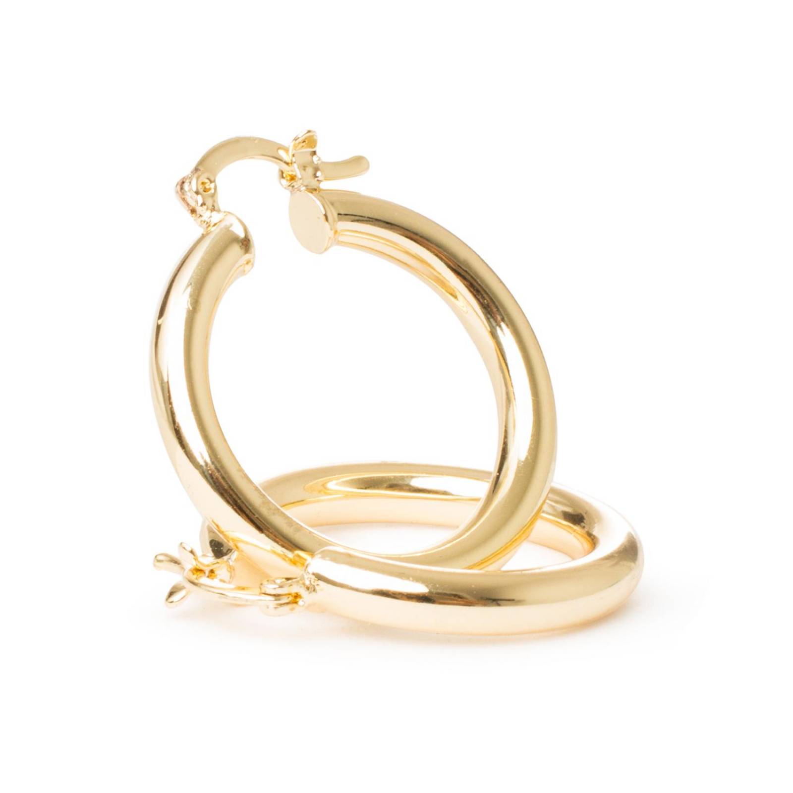 Aretes Arracadas Coqueta Gruesa 4mm Chapa de Oro 18k 