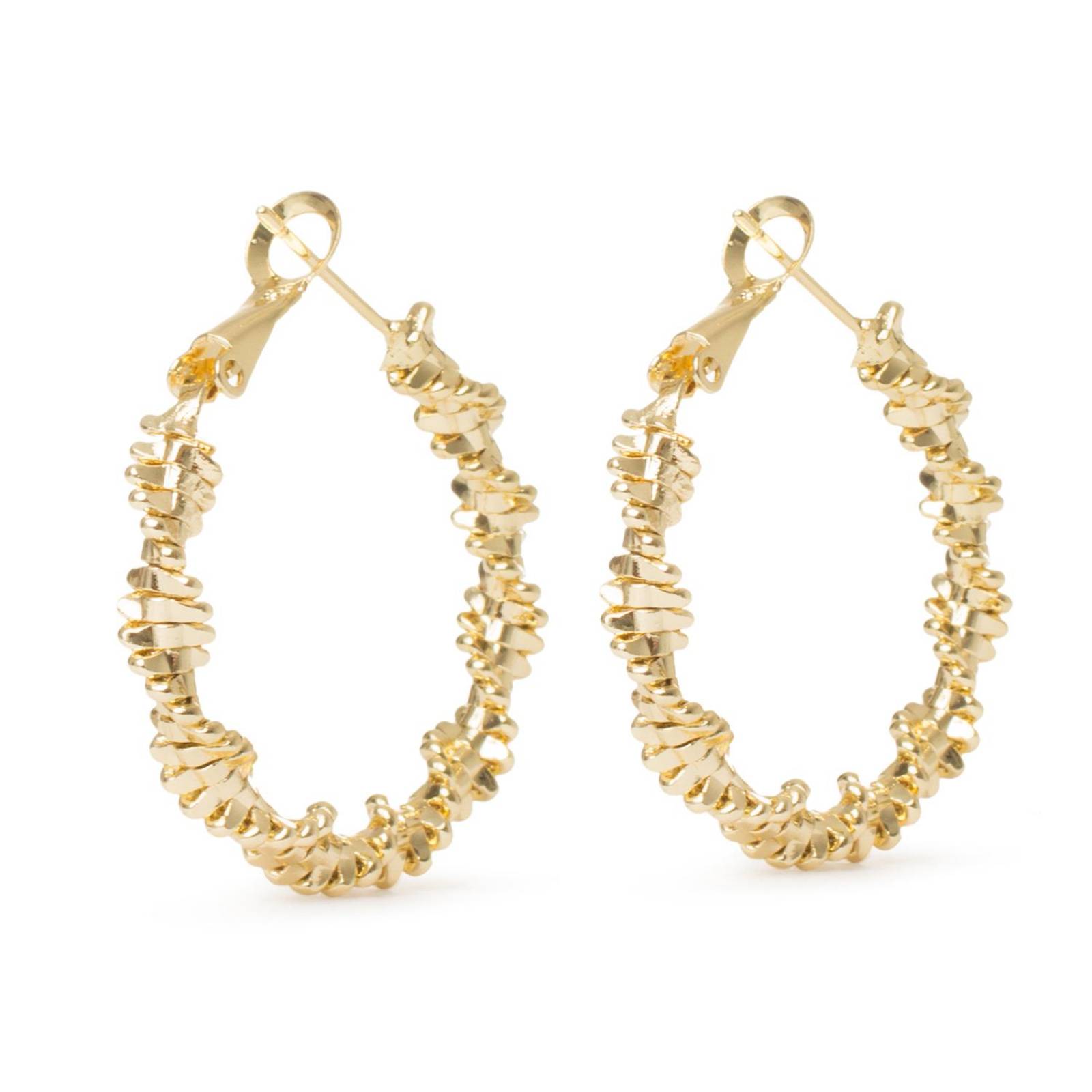 Aretes Arracadas Coqueta Torsal 4mm Chapa de Oro 18k 