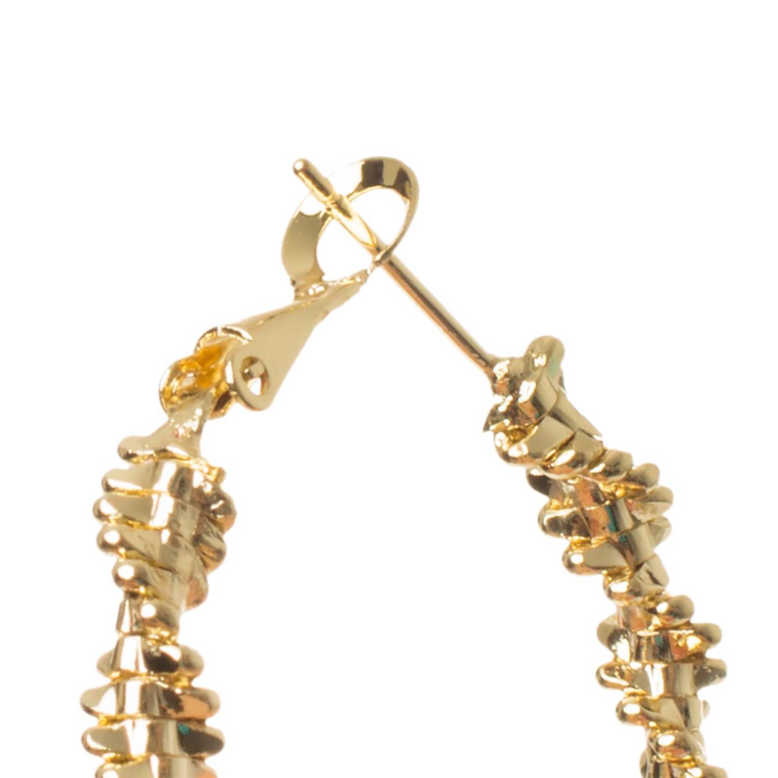 Aretes Arracadas Coqueta Torsal 4mm Chapa de Oro 18k 