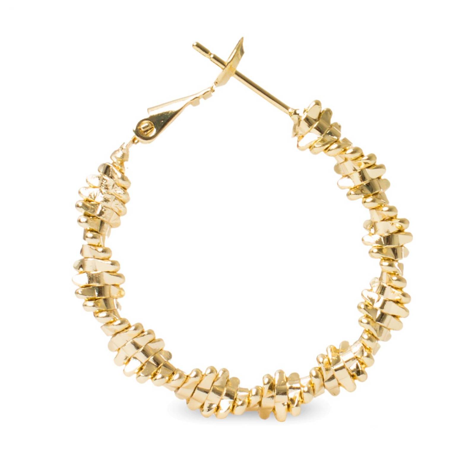 Aretes Arracadas Coqueta Torsal 4mm Chapa de Oro 18k 