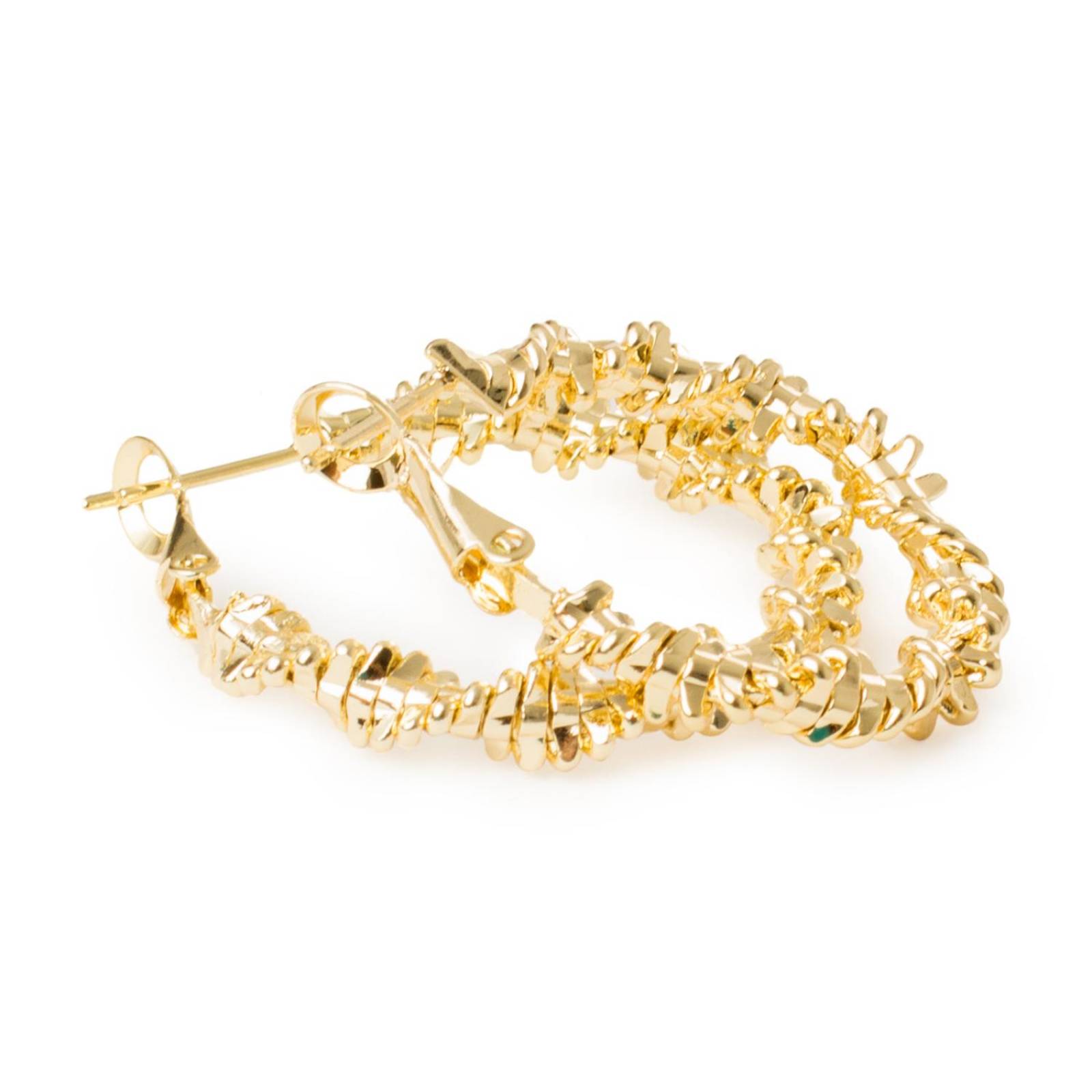 Aretes Arracadas Coqueta Torsal 4mm Chapa de Oro 18k 