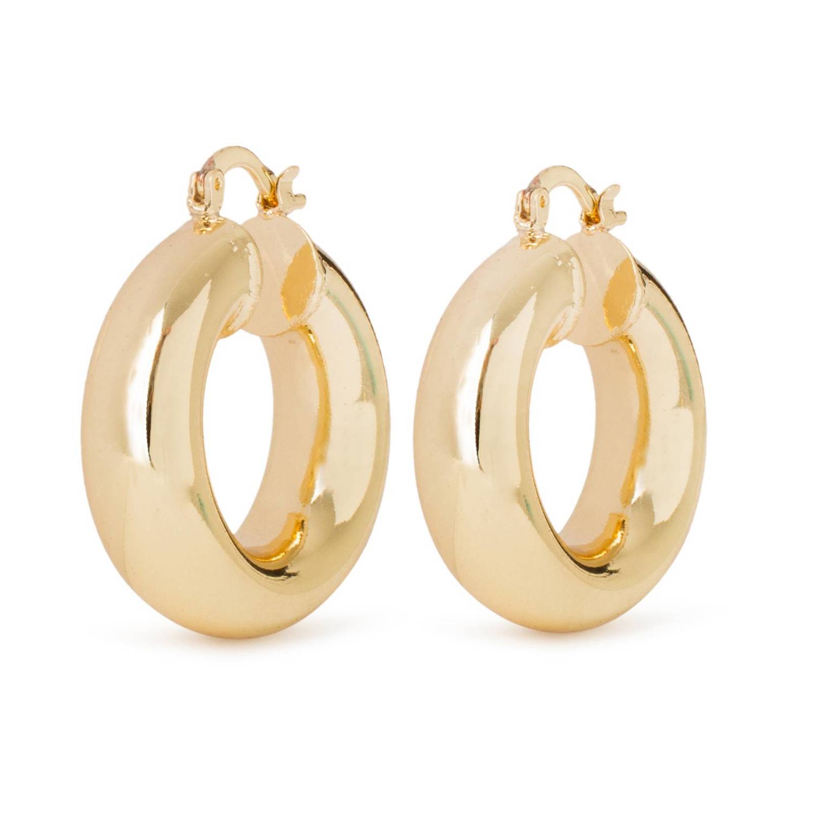 Aretes Arracadas Coqueta Gruesa 8mm Chapa de Oro 18k