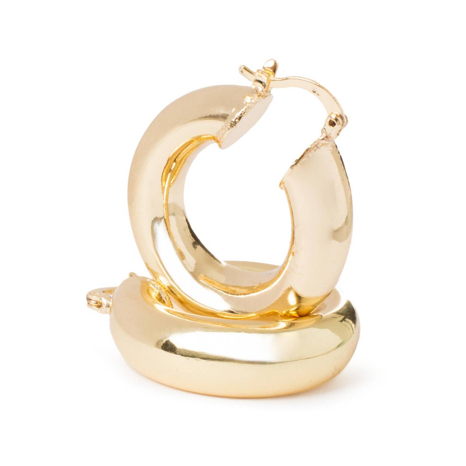 Aretes Arracadas Coqueta Gruesa 8mm Chapa de Oro 18k