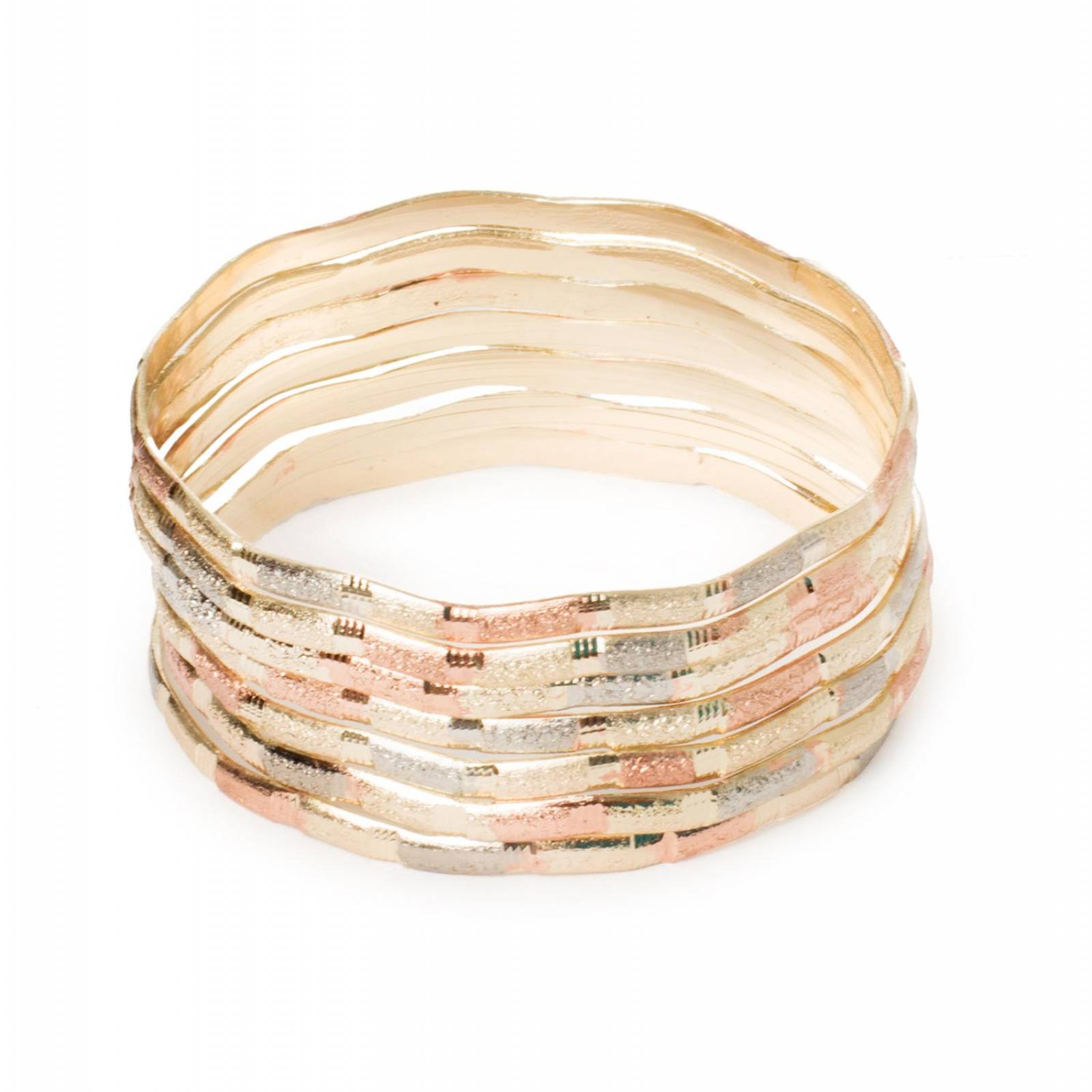 Pulsera Semanario 3 Oros ZigZag 3mm Chapa de Oro 18k Dorado