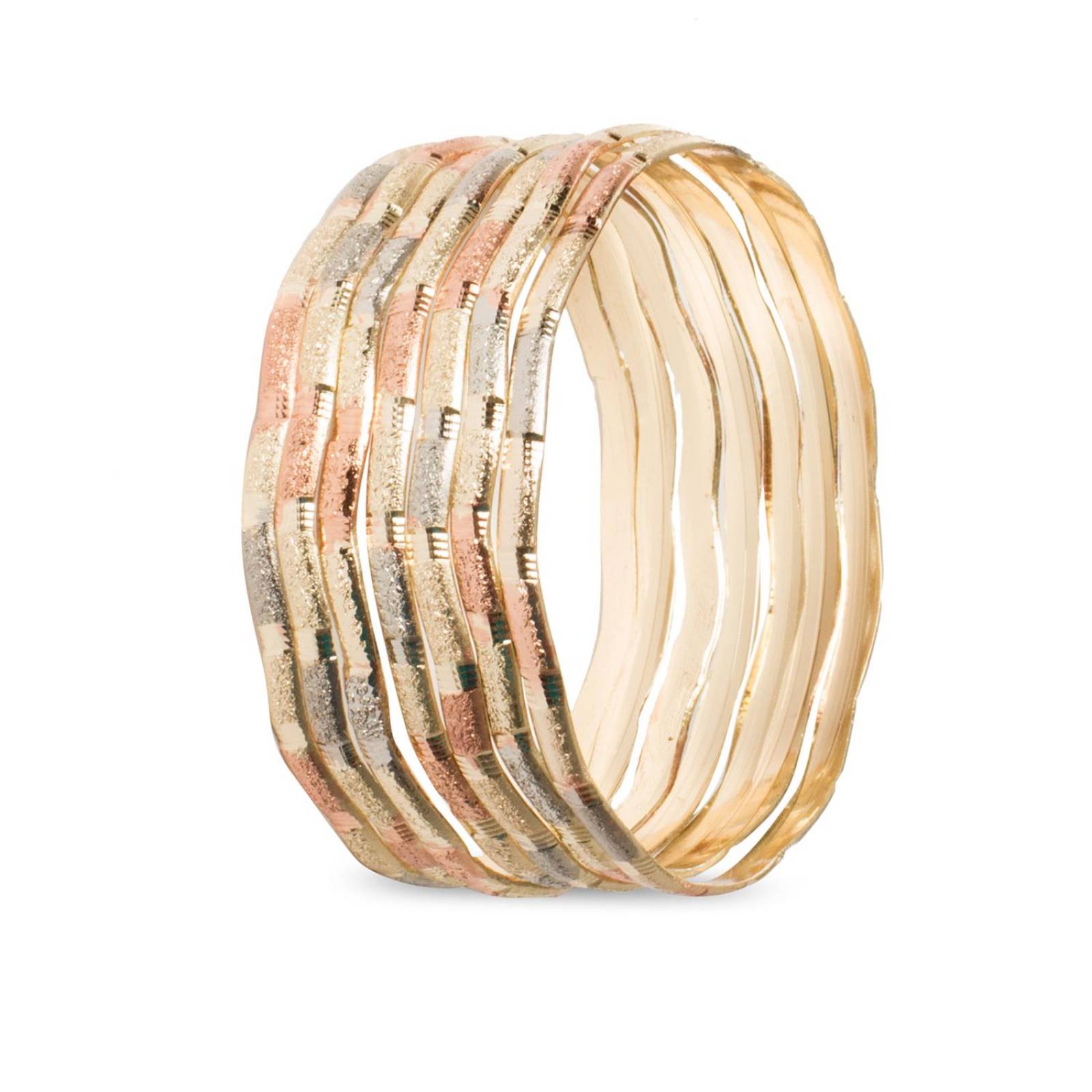 Pulsera Semanario 3 Oros ZigZag 3mm Chapa de Oro 18k Dorado