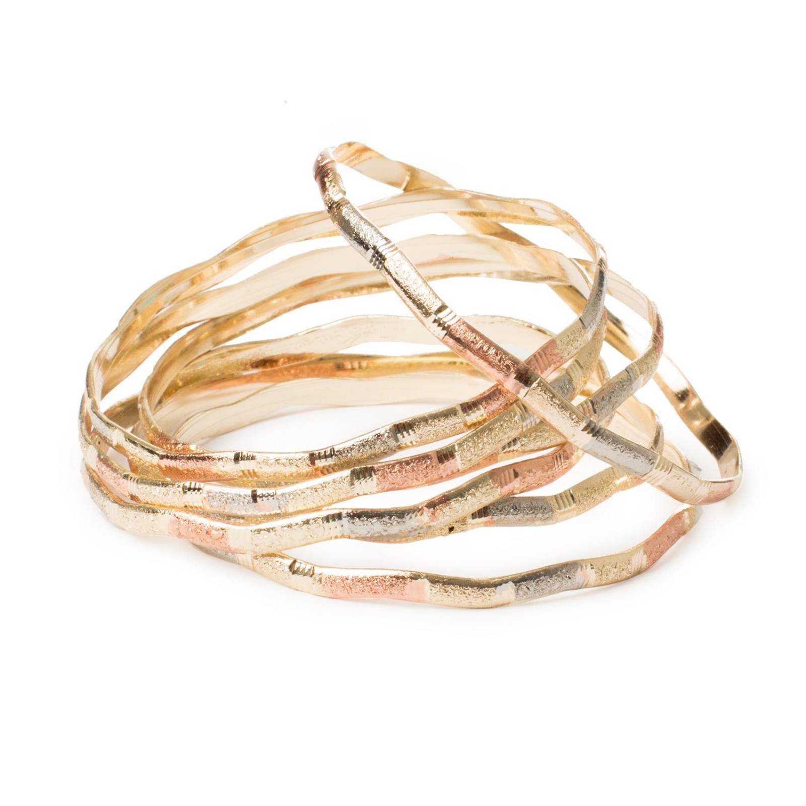 Pulsera Semanario 3 Oros ZigZag 3mm Chapa de Oro 18k Dorado