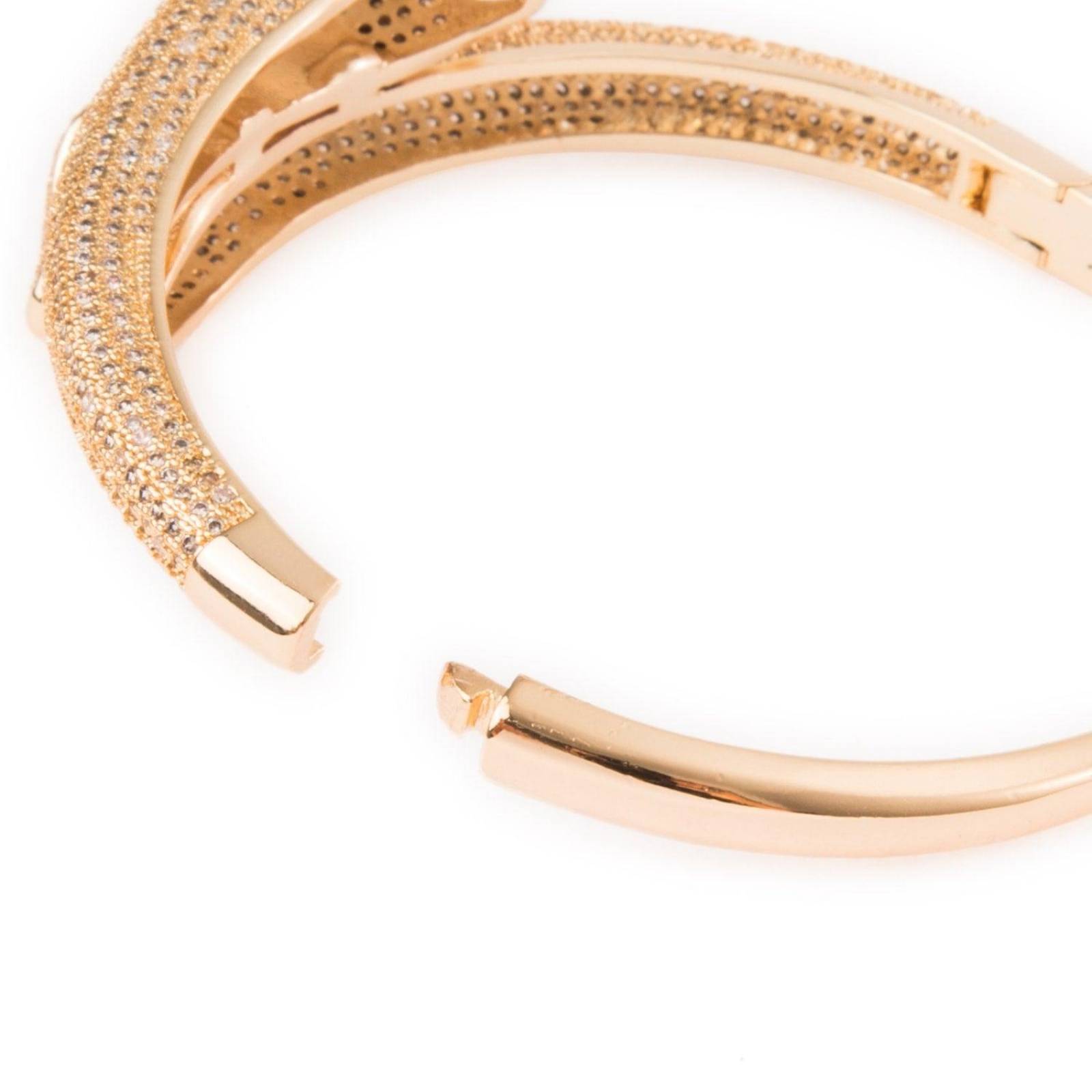 Pulsera Brazalete Jaguar 2 Caras 5mm Unisex 20cm Chapa de Oro 18k 